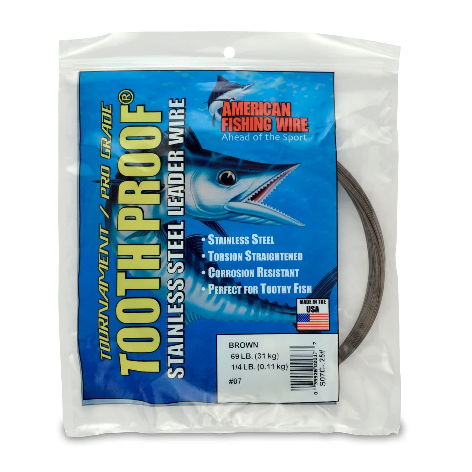 American Fishing Wire　歯への耐性のあるステンレススチール製シングルストランドリードワイヤー 287.5 Feet, 69 Pound Test