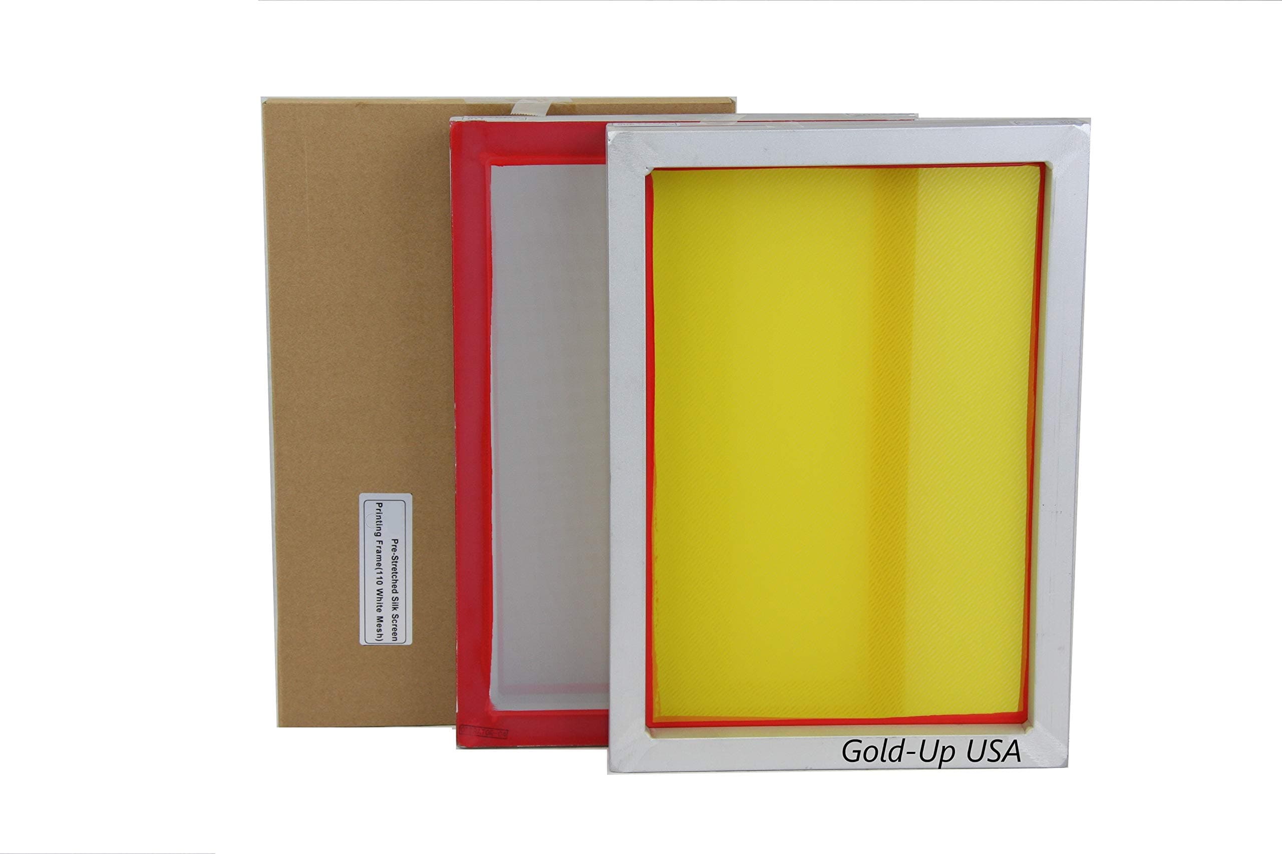 Gold Up USA Inc Aluminum Screen Printing Screens, Size 10 x 14 Inch Pre-Stretched Silk Screen Frame (110 White Mesh)