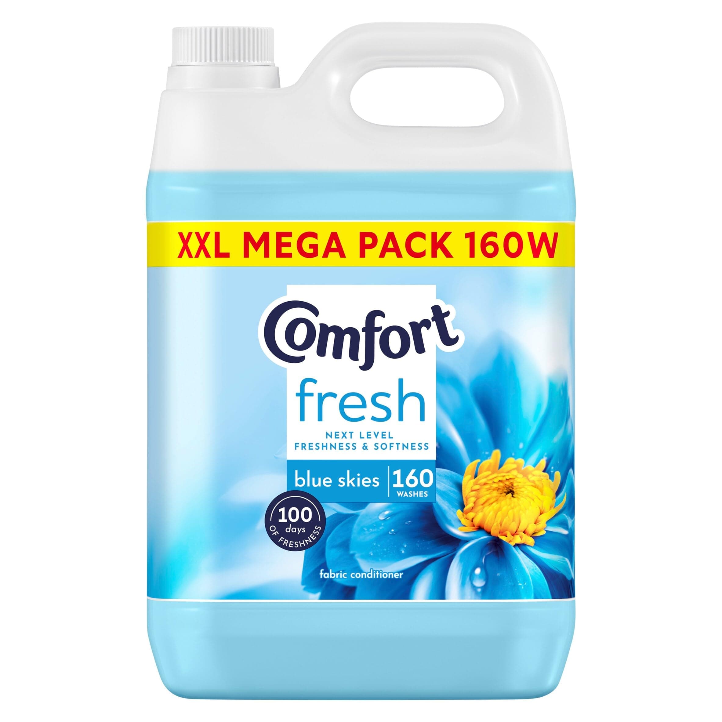 Comfort Blue Skies Fabric Conditioner with Stay Fresh technology for 100 days of freshness + fragrance* 160 washes (4.8 L)