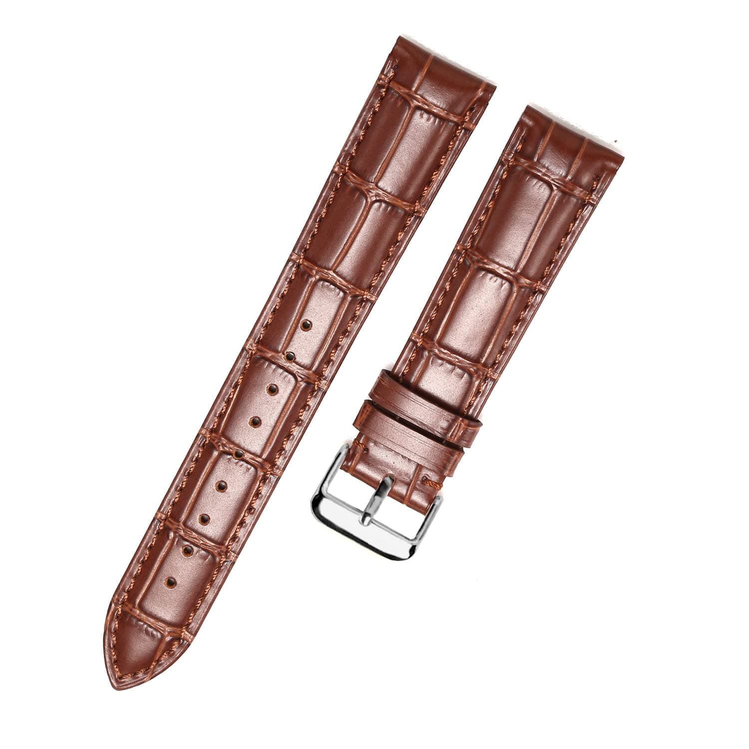 Extra Long XXL Strap Genuine Leather Quick Release 18mm 19mm 20mm 21mm 22mm Large Size Crocodile Leather Black Brown Blue Band