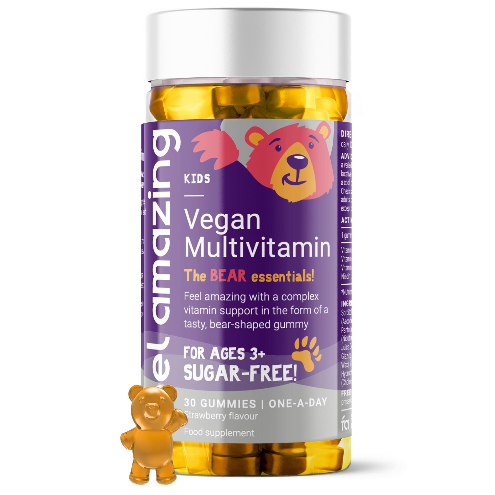 Feel AmazingKids Multivitamins Gummies - Sugar-Free - Strawberry-Flavoured - Essential Vitamins A, C, D, B6, B12, Zinc & Selenium - 30 Servings