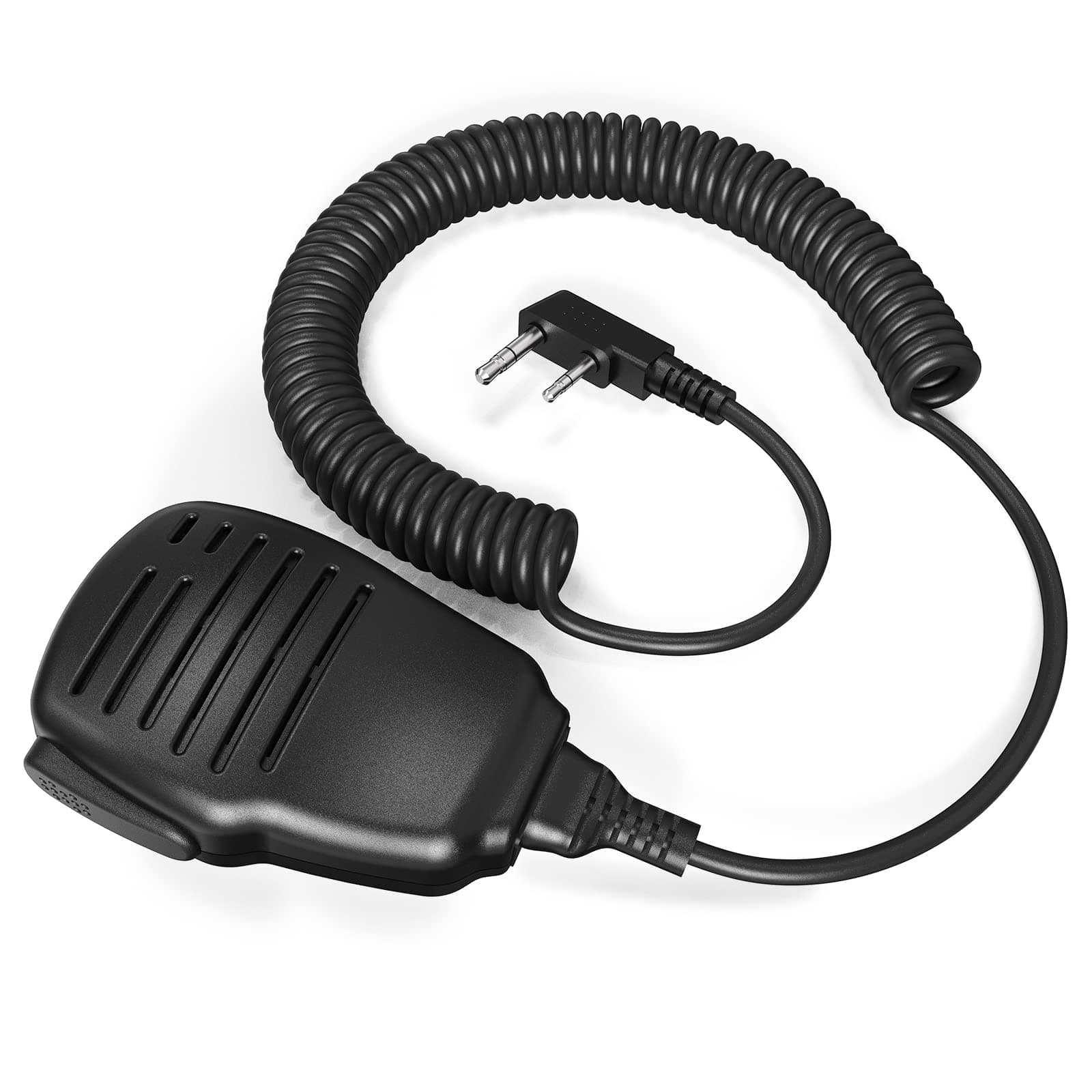 SAMCOM Walkie Talkie Speaker Mic 2 Pin FPCN30A Shoulder Label Police Mic K Head Handheld Lapel Microphone for Security Hotel School Hunting Church Clinic Warehouse Farms, 1 Pack