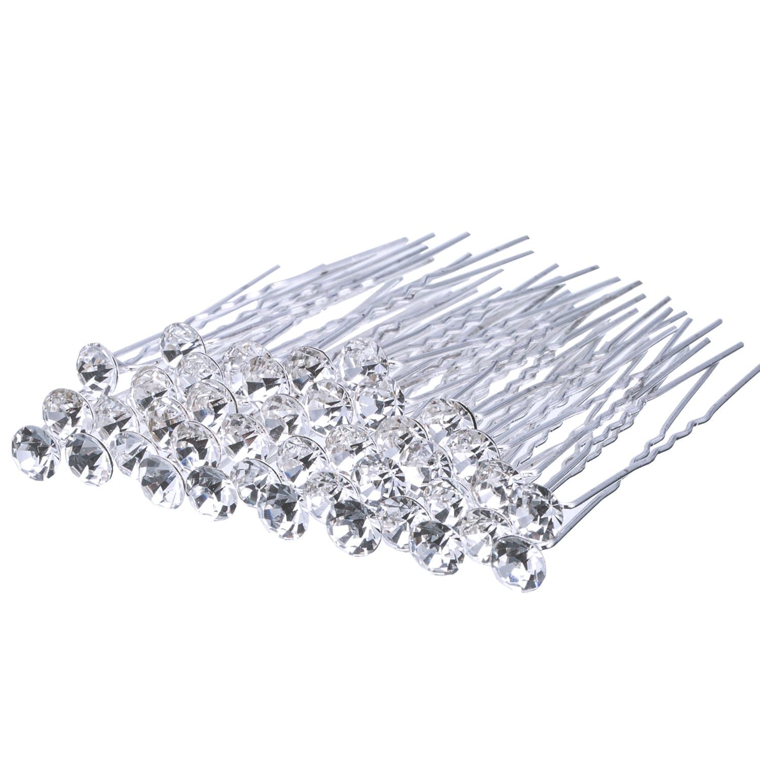 40 Pack Bridal Wedding Hair Pins Rhinestone Hair Clips Accessories for Women and Girls