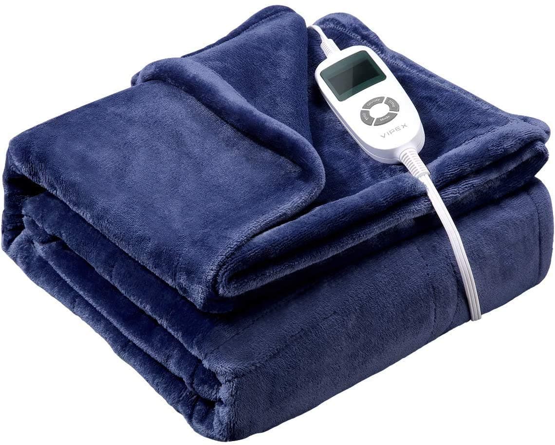 VIPEX Heated Blanket, Flannel Electric Heated Blanket Throw with 10 Heating Levels & Auto-Off Timer Settings, ETL Certified & Full-Body Fast Heating, Machine Washable, 50" x 60"