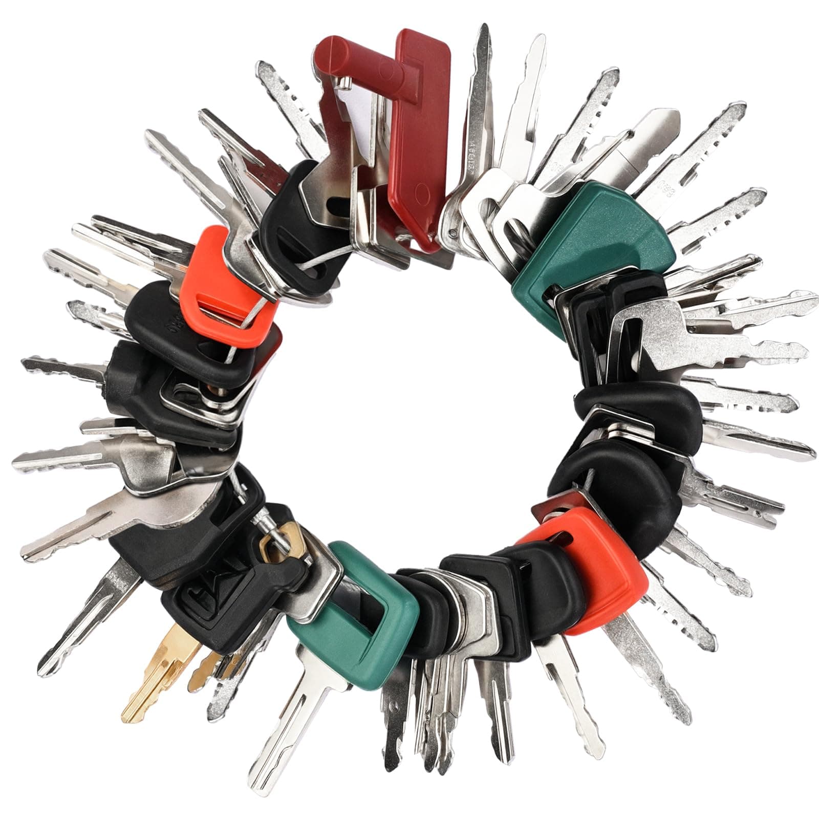 42 Heavy Equipment Keys Master Set, Machine Ignition Key for Cat Caterpillar John Deere Komatsu Volvo Bobcat Kubota JCB Case Hyster Yanmar Daewoo Takeuchi New Holland Construction Equipment