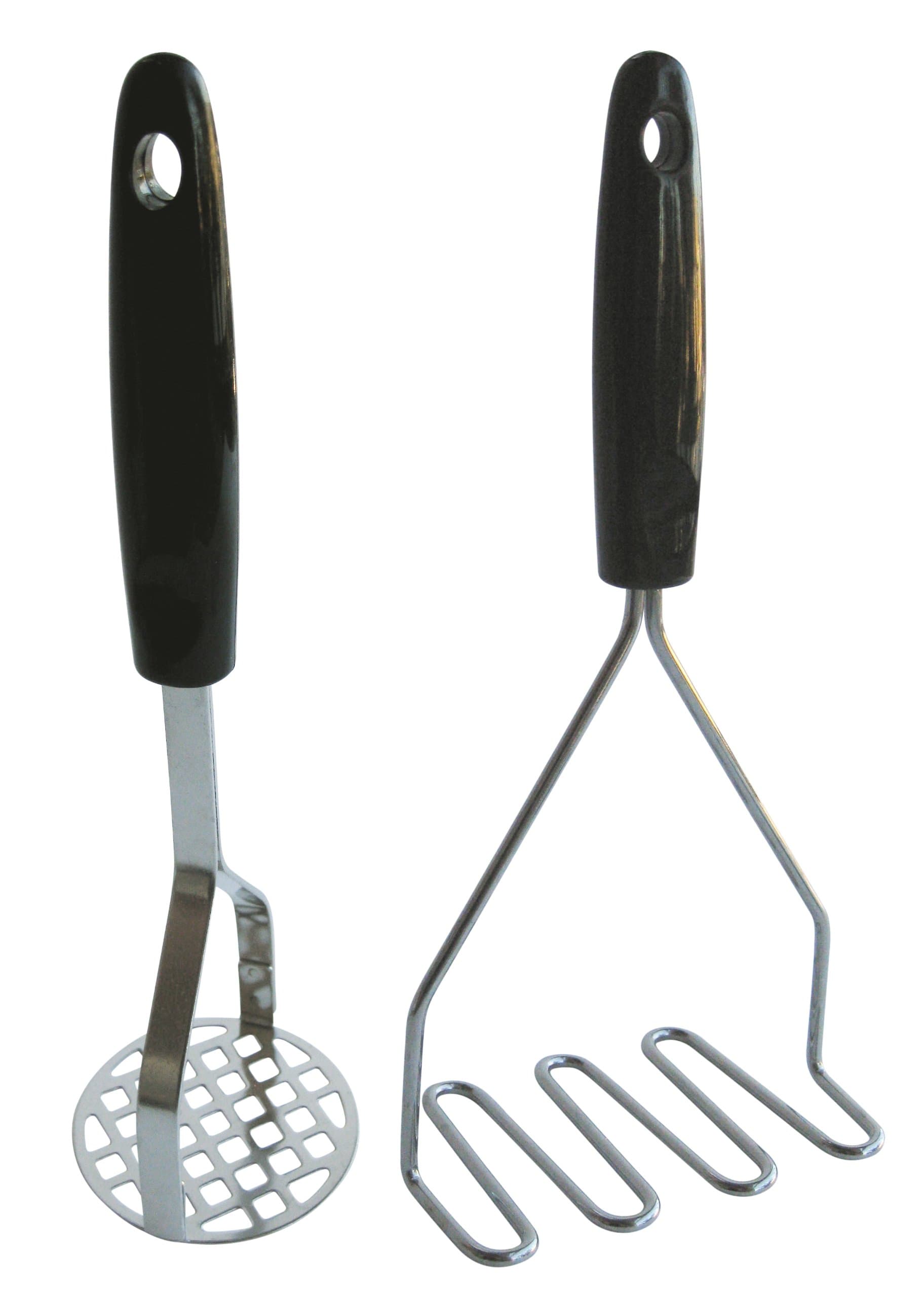 Set of 2 Potato Mashers, Stainless Steel Wire Head and Flat Head Potato Mashers