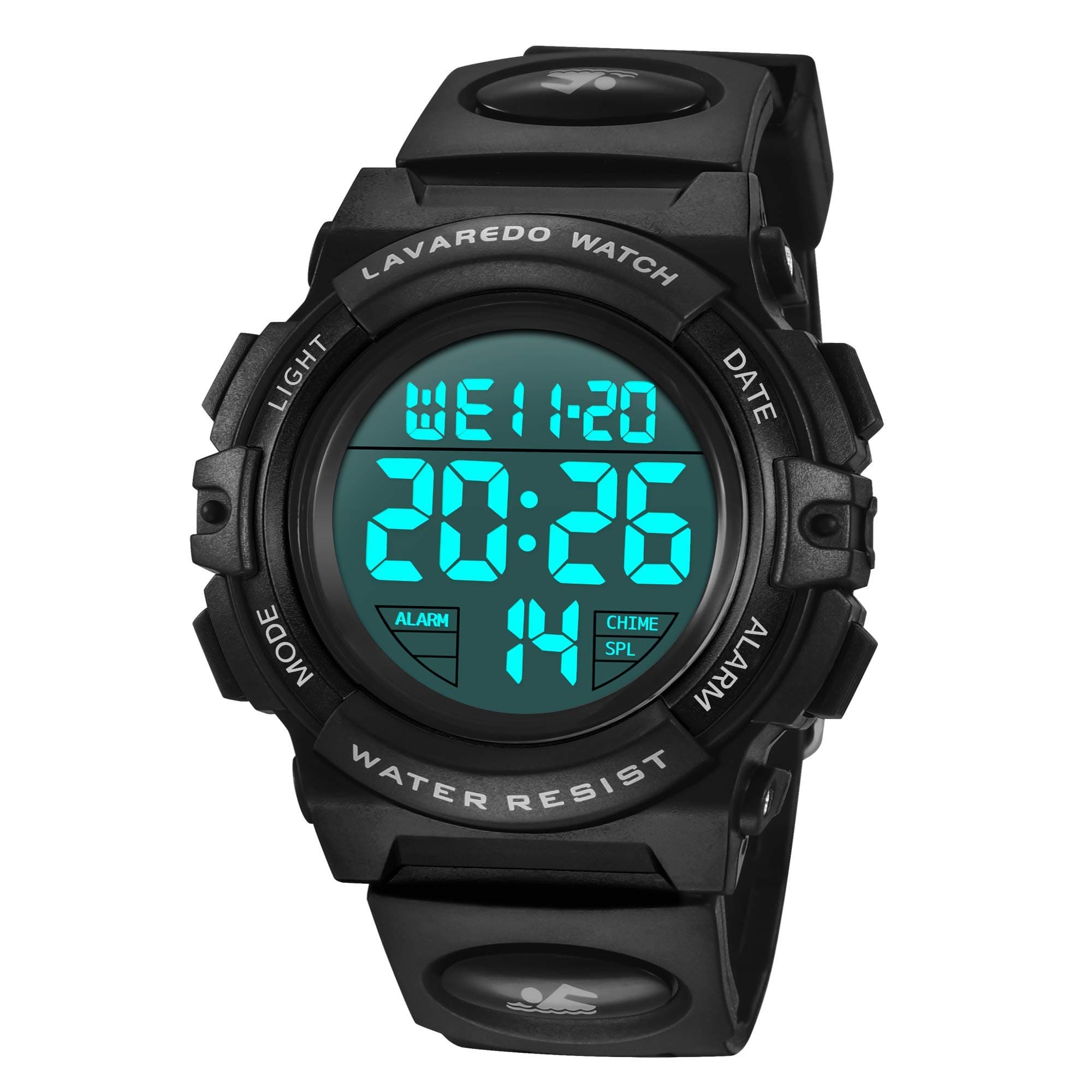 Kids Watch,Boys Watch for 3-8 Year Old Boys,Digital Sport Outdoor Multifunctional Chronograph LED 50 M Waterproof Alarm Calendar Analog Watch for Children with Silicone Band, 04-Black-Small, Small