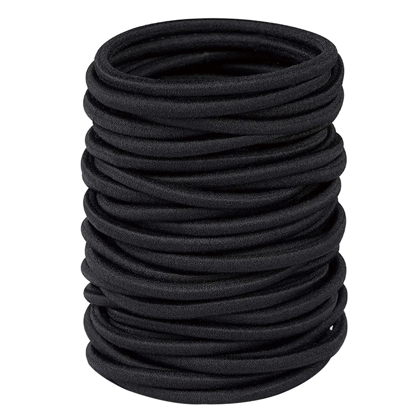 32Pcs Hair Bands for Women Thick Hair,4mm Elastic Hair Ties for Girl,Black Hair Band Ponytail Holders,Hair Bobbles for Girls Men,Rubber Bands for Hair,Hair Accessories,Scrunchies for Women