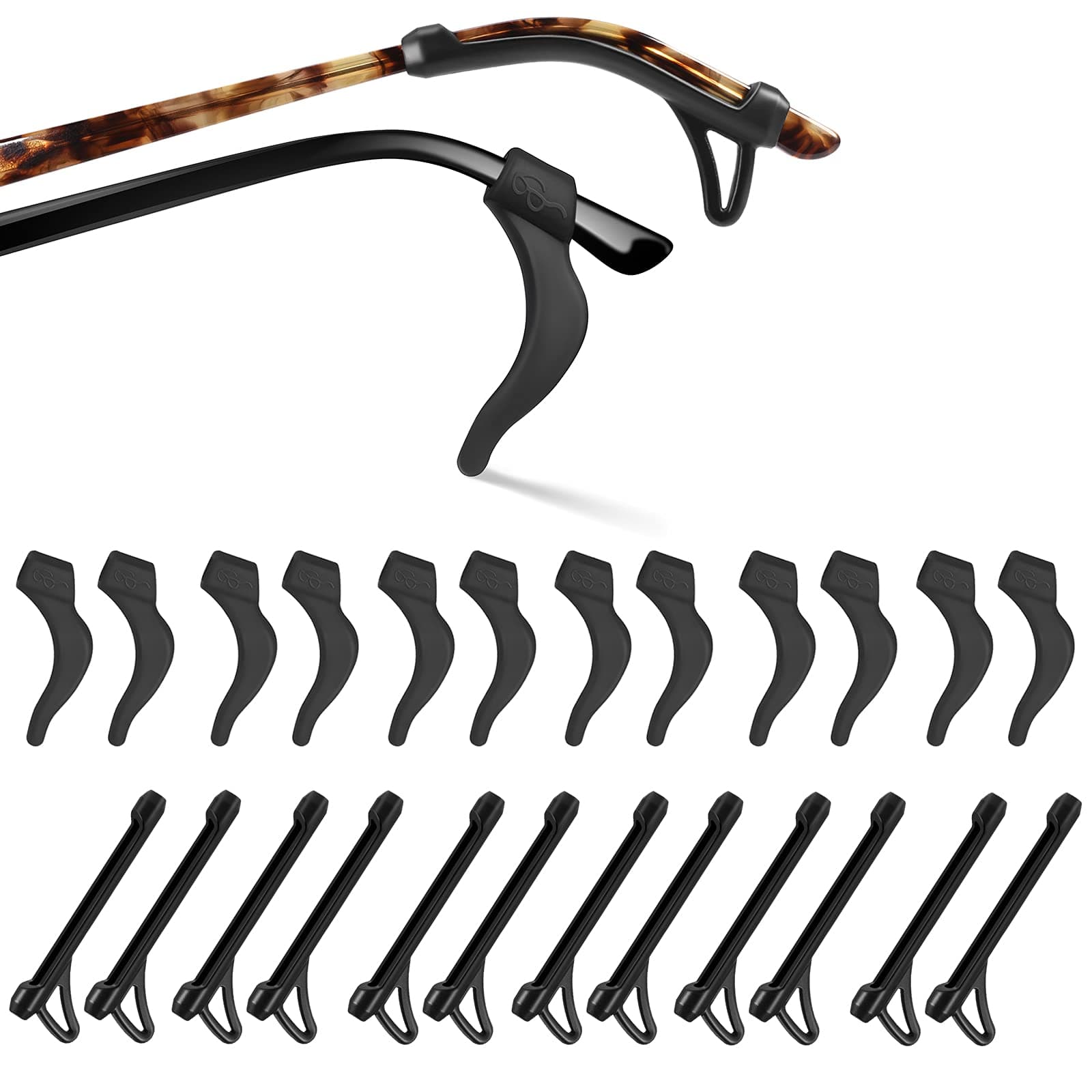 SMARTTOP Glassses Ear Holder Sleeve, Anti-slip eyeglasses ear hook, Silicone Temple Tips for Sunglasses, Eyewear and Reading