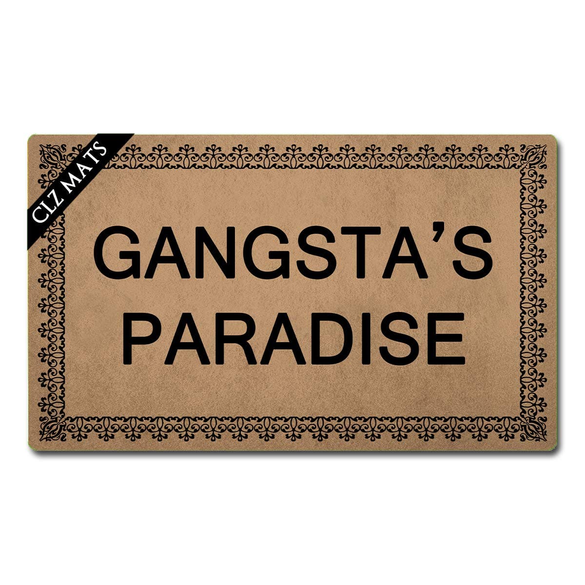 Welcome Mats GANGSTA'S Paradise Doormat Personalized Funny Door mat for Entrance Way Anti-Slip Rubber Doormats for Front Door Kitchen Rugs and Mats 18"(L) x 30"(W)