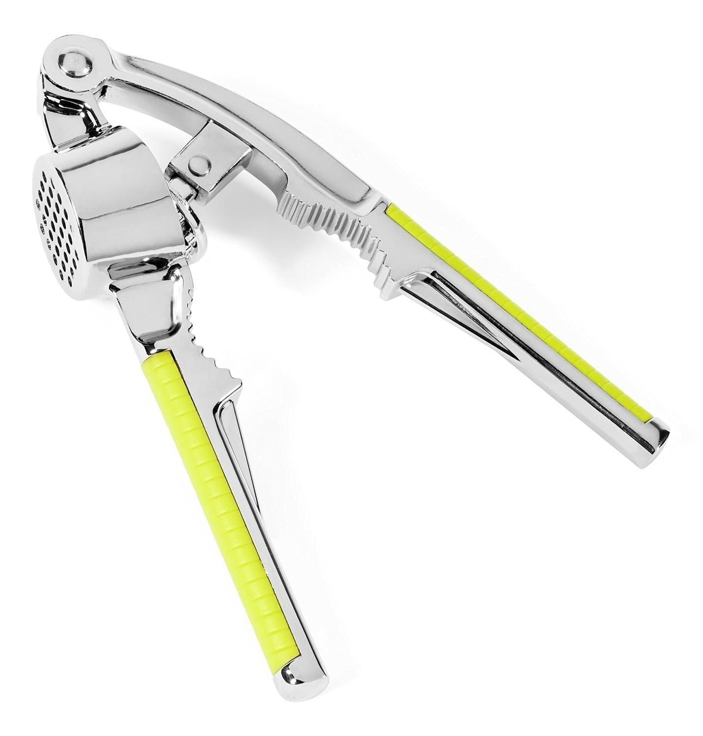 Garlic Press Stainless Steel with Silicone Handles. Built-in Nutcracker Premium Quality - Easy to Clean & Easy to Mincing Garlic, 1pc - Enjoy Now.