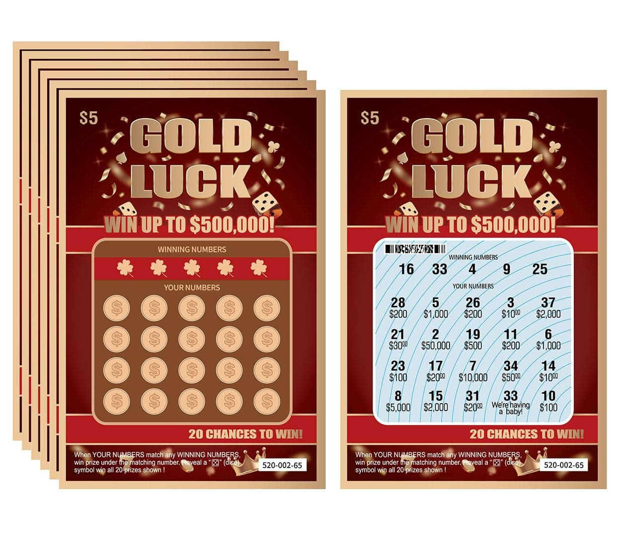 WINGKIND 6 Pregnancy Announcement Scratch Off Cards - Pregnancy Reveal Fake Lottery Tickets - Announcement Ideas - Creative Way to Announce Your Pregnancy