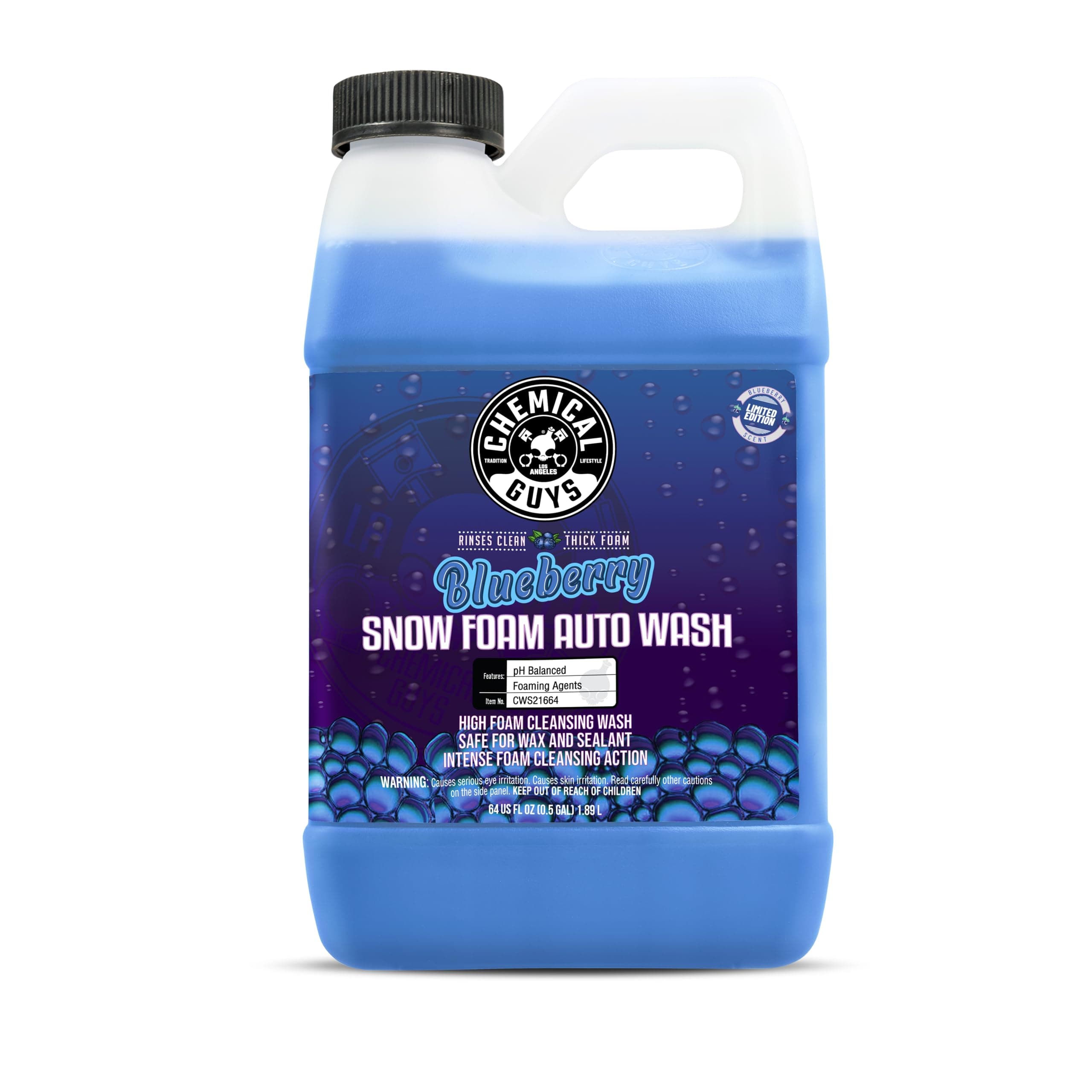 Chemical Guys CWS21664 Blueberry Snow Foam Car Wash Soap (Works with Foam Cannons, Foam Guns or Bucket Washes), Safe for Cars, Trucks, SUVs, Jeeps, Motorcycles, RVs & More, 64 fl. Oz