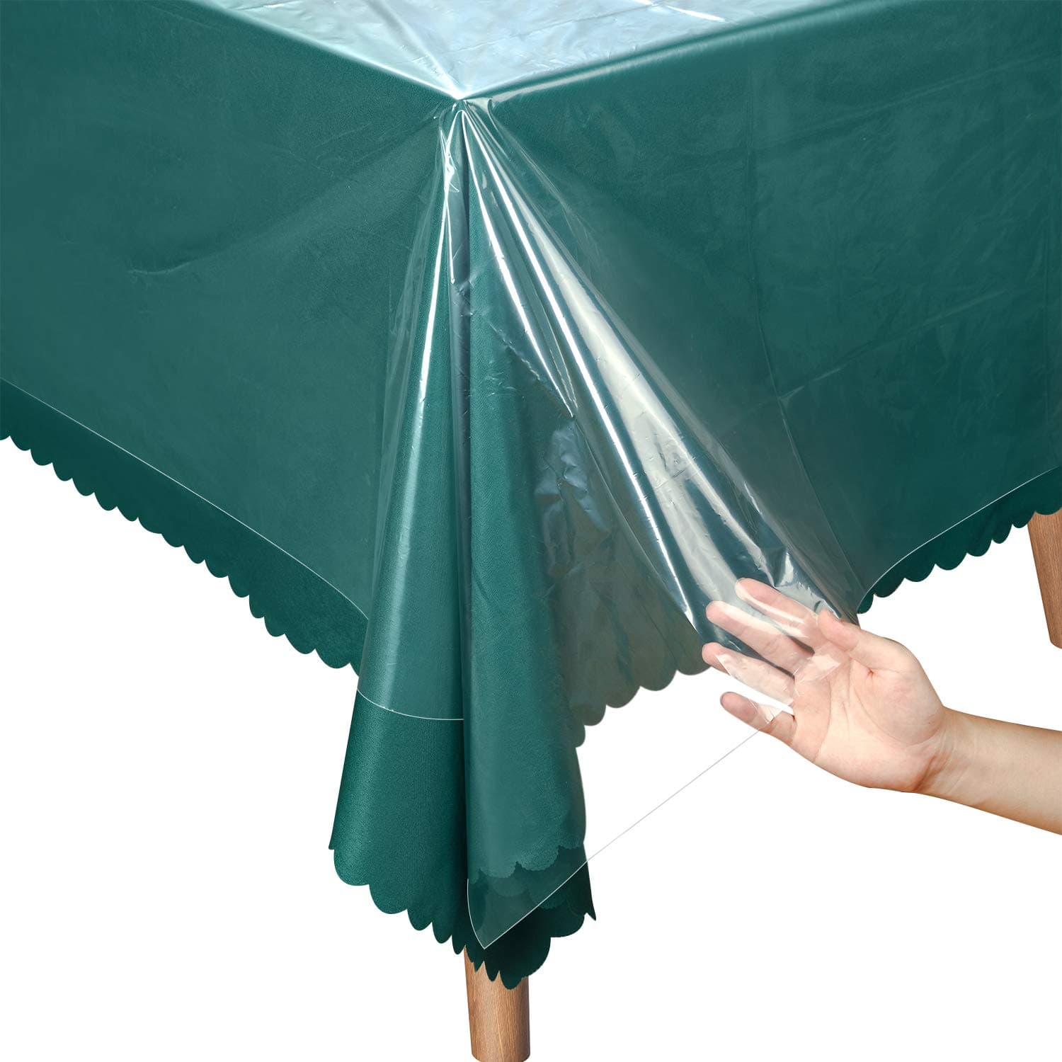 Boao 51 x 71 Inch Plastic Tablecloth Table Cover Disposable Plastic Tablecloth Protector Rectangle Waterproof Tabletop Cover for Kitchen Dining Room, 1.2 Mil, 0.03 mm (Clear, 4 Pieces)