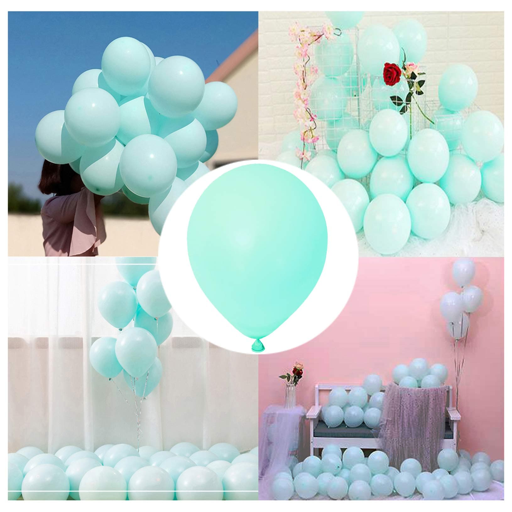 Pastel Mint Balloons 10 inch 100pcs Mint Green Latex Balloons for Party Birthday Wedding Anniversary or any Party Decorations-pastel Mint