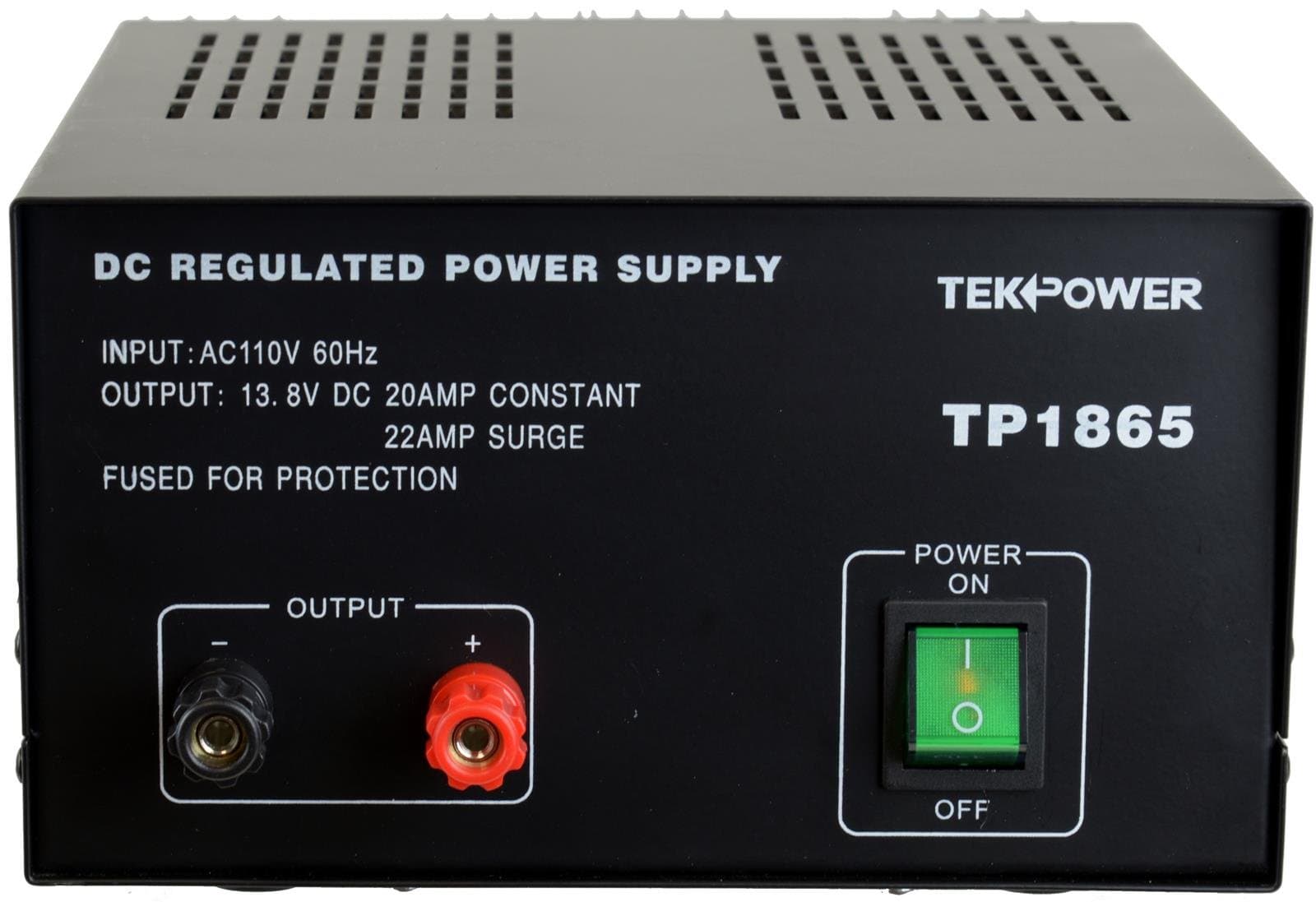 TekPower TP1865 22 Amp DC 13.8V Regulated Power Supply with Fuse Protection