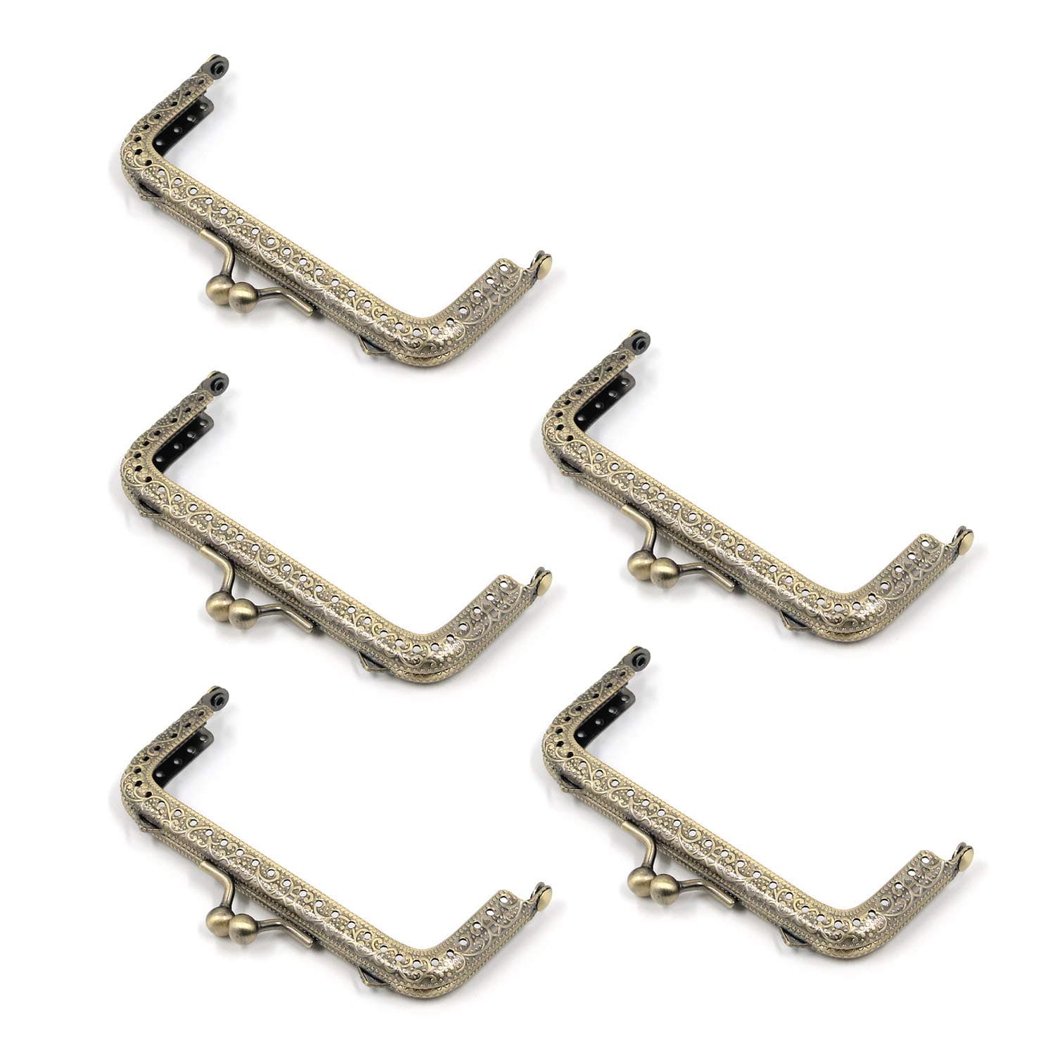 T Tulead Purse Frame Kiss Clasp Lock Iron Bag DIY Frame 4.13" Wallet Frame Clasp Pack of 5