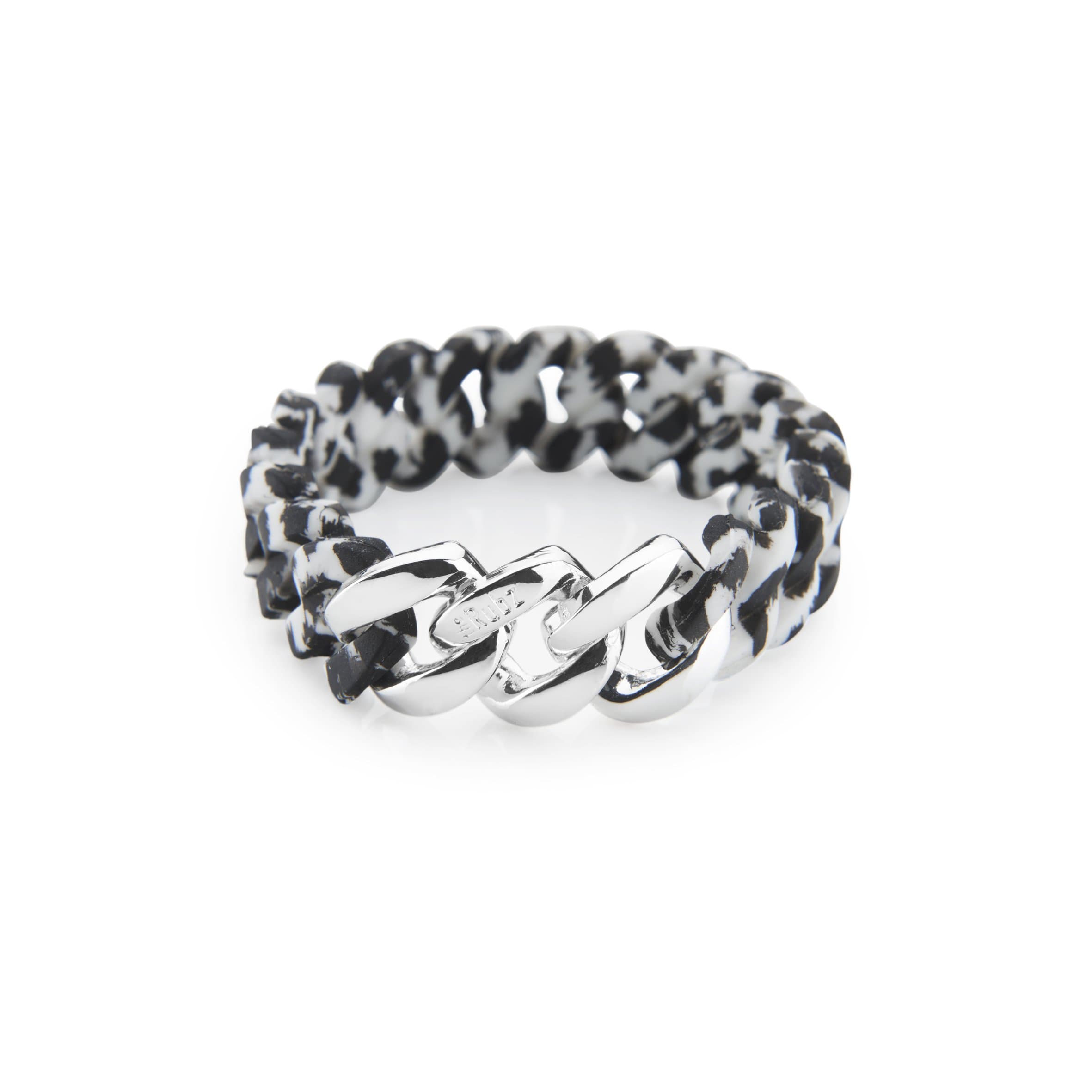 TheRubz Silicone Bracelet, Leo White/Platin Silver-Tone, Classic 15Mm Medium