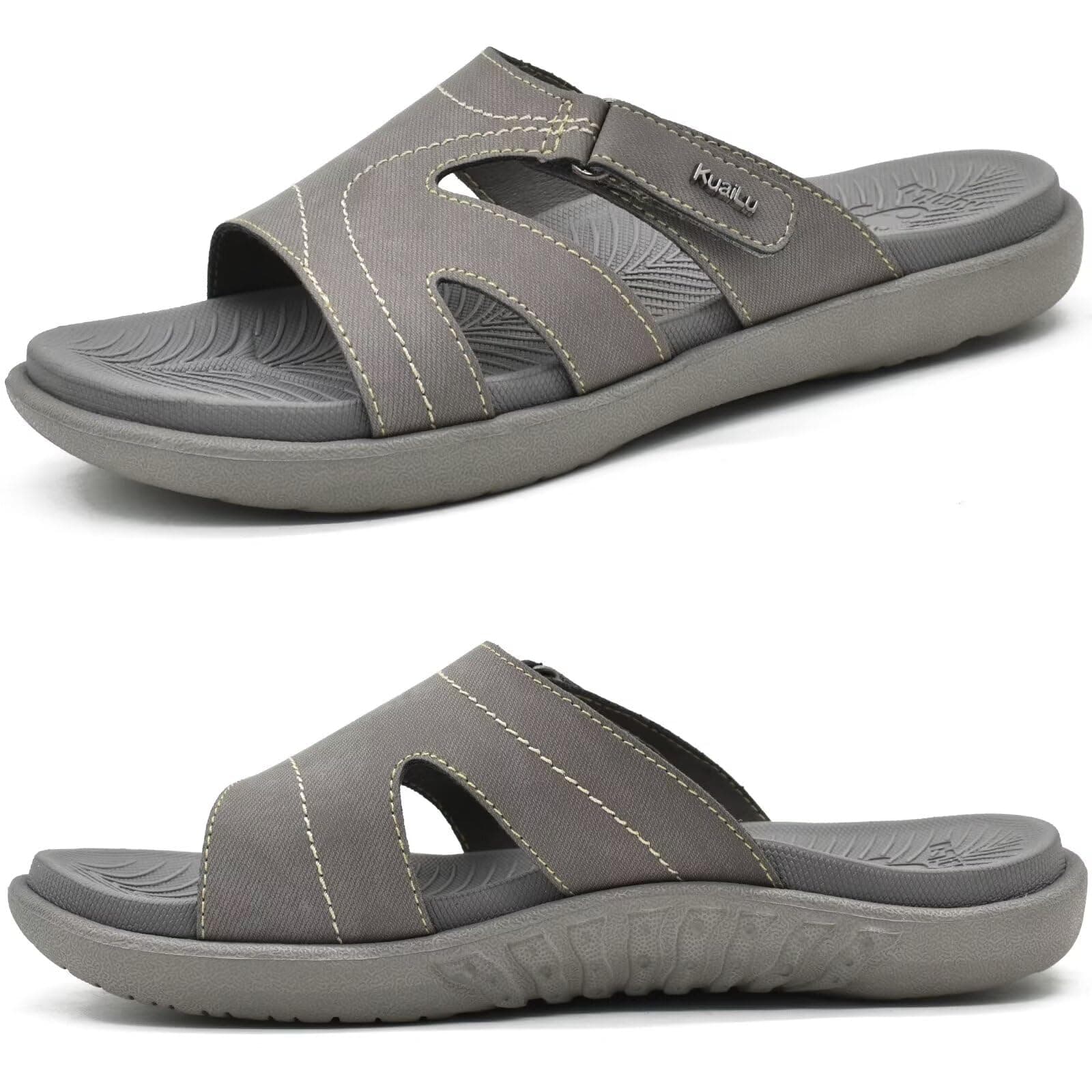 Womens Fashion Orthotic Slides Ladies Lightweight Athletic Yoga Mat Sandals Slip On Thick Cushion Slippers Sandals With Comfortable Plantar Fasciitis Arch Support