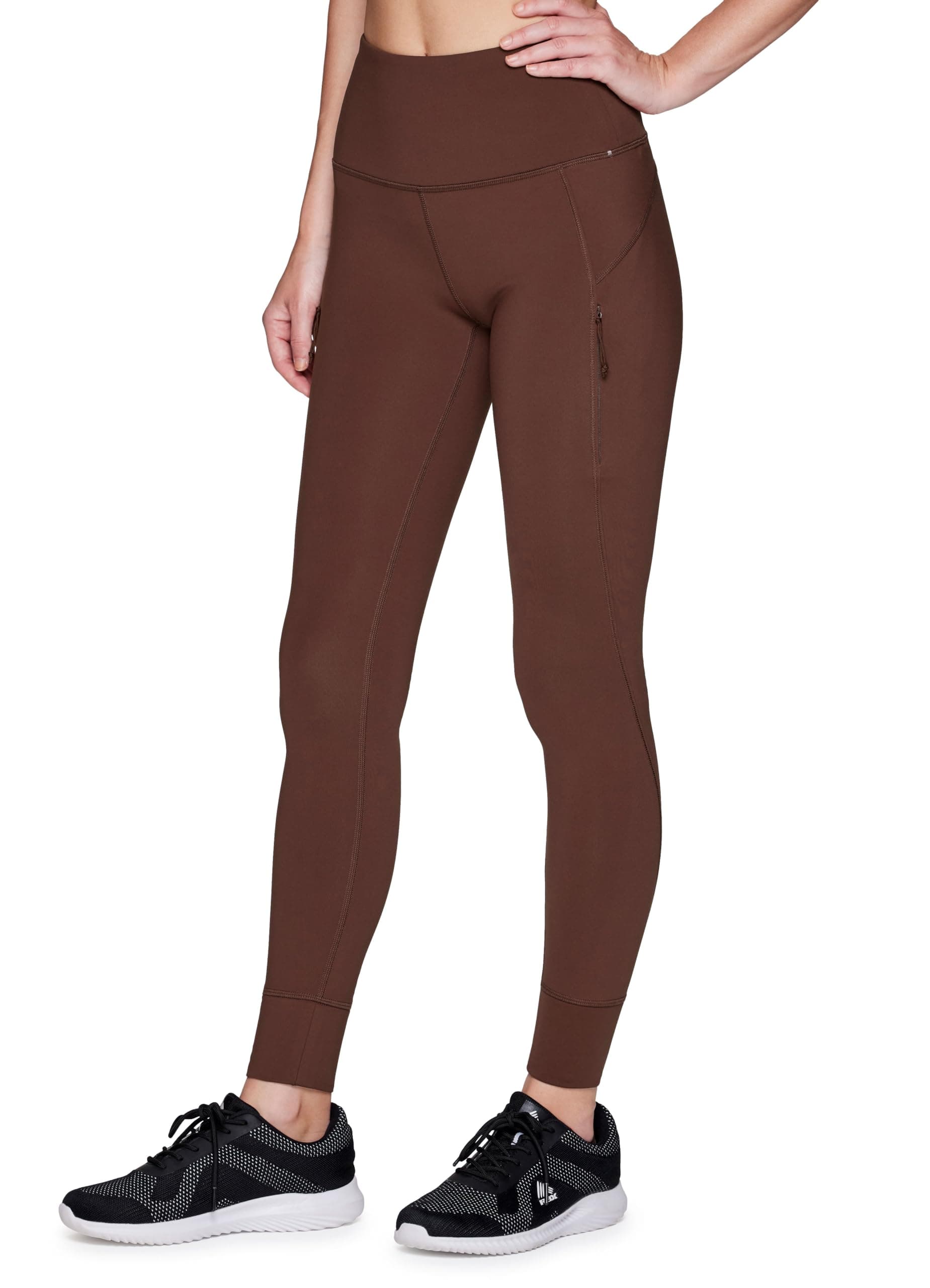 Avalanche Women's Full Length High Waist Fleece Lined Legging with Zipper Pocket