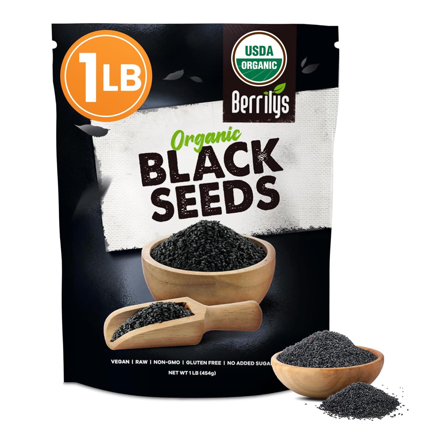 Black Cumin Seeds – USDA Certified Organic Nigella Sativa – Kalonji for Baking, Seasoning, and Cooking Dishes – Nutrient-Packed Spice, Versatile Herb for Recipes and Meal Preparation – 16oz