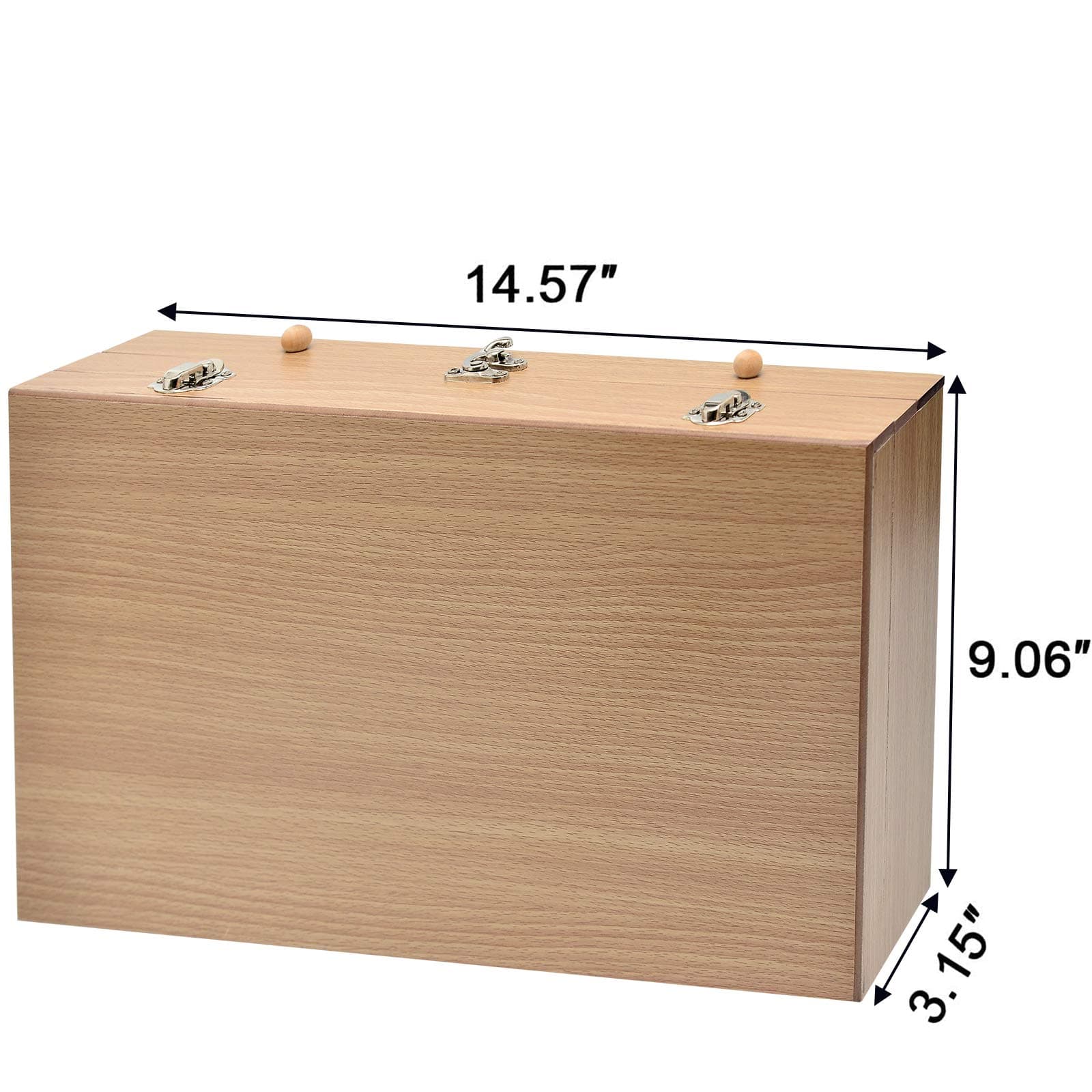 Sunnyglade 145 Piece Deluxe Art Set, Wooden Art Box & Drawing Kit with Crayons, Oil Pastels, Colored Pencils, Watercolor Cakes, Sketch Pencils, Paint Brush, Sharpener, Eraser, Color Chart (Tan)