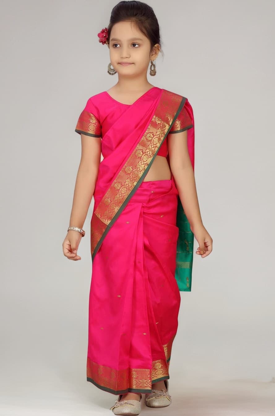 Aarika Girls YELLOW Colour Saari