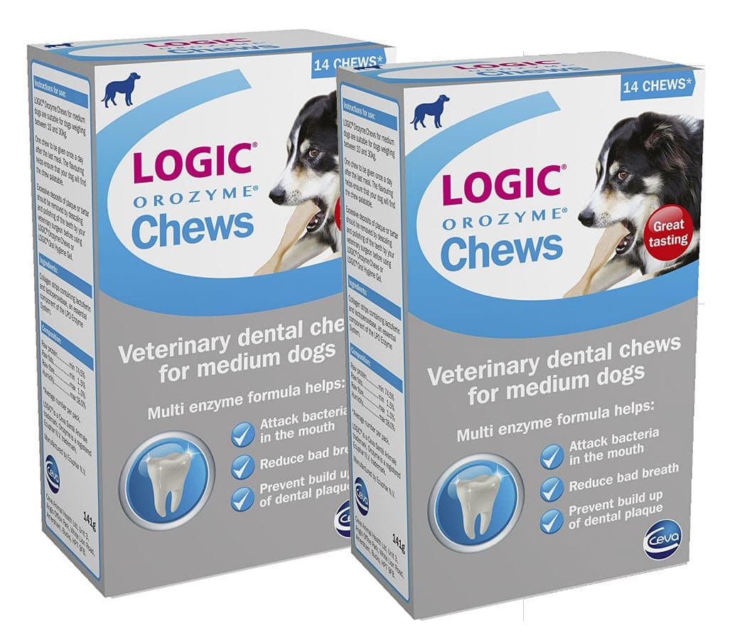 LOGIC OROZYME Veterinary Dental Chews for Medium Dogs 2-PACK (28 Chews)