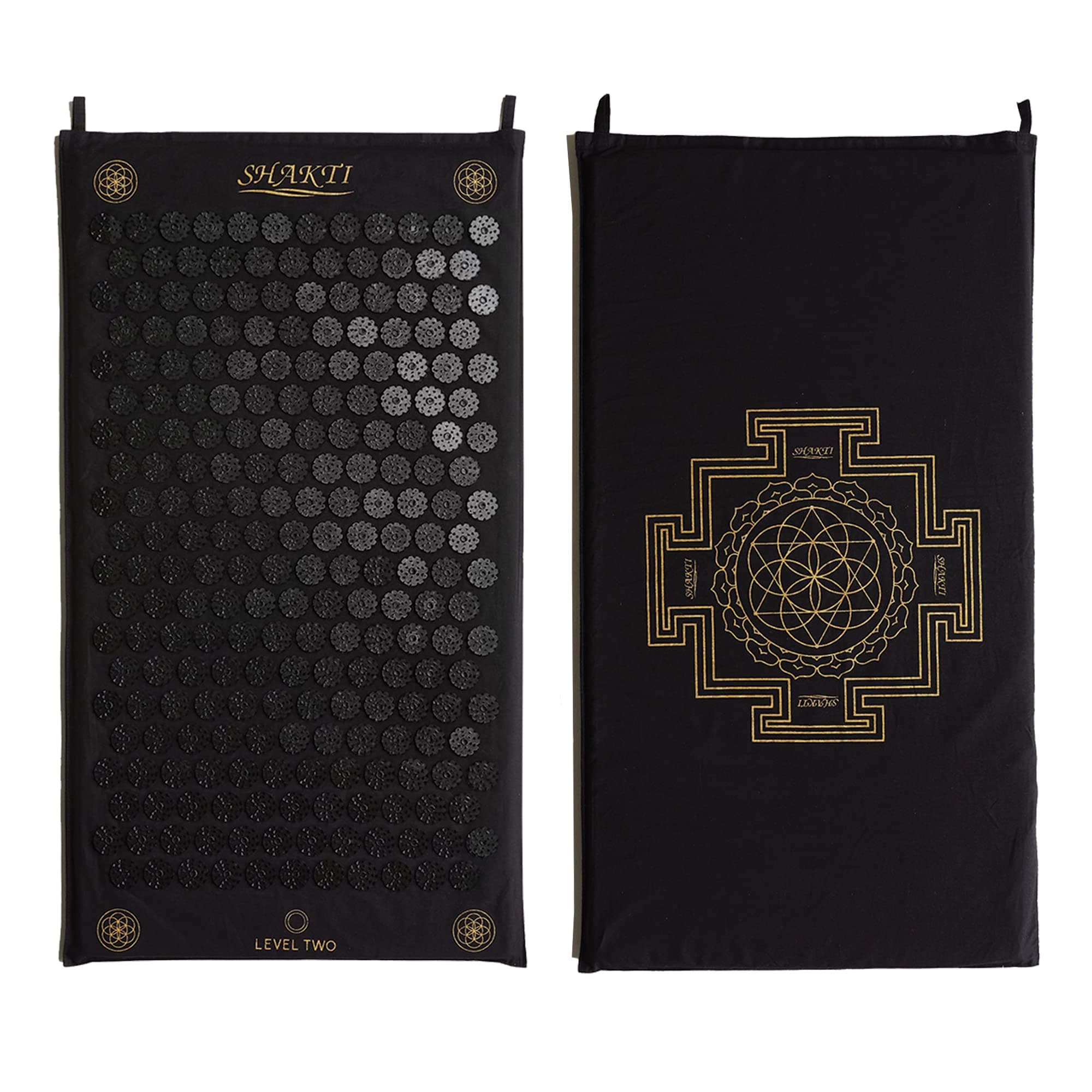 ShaktiMat Classic Acupressure Mat Level 2 Intensity in Shakti Black, Relieves Stress & Tension, Promotes Relaxation & Focus | Similar to Acupuncture, No Needles Required | FSA/HSA Eligible