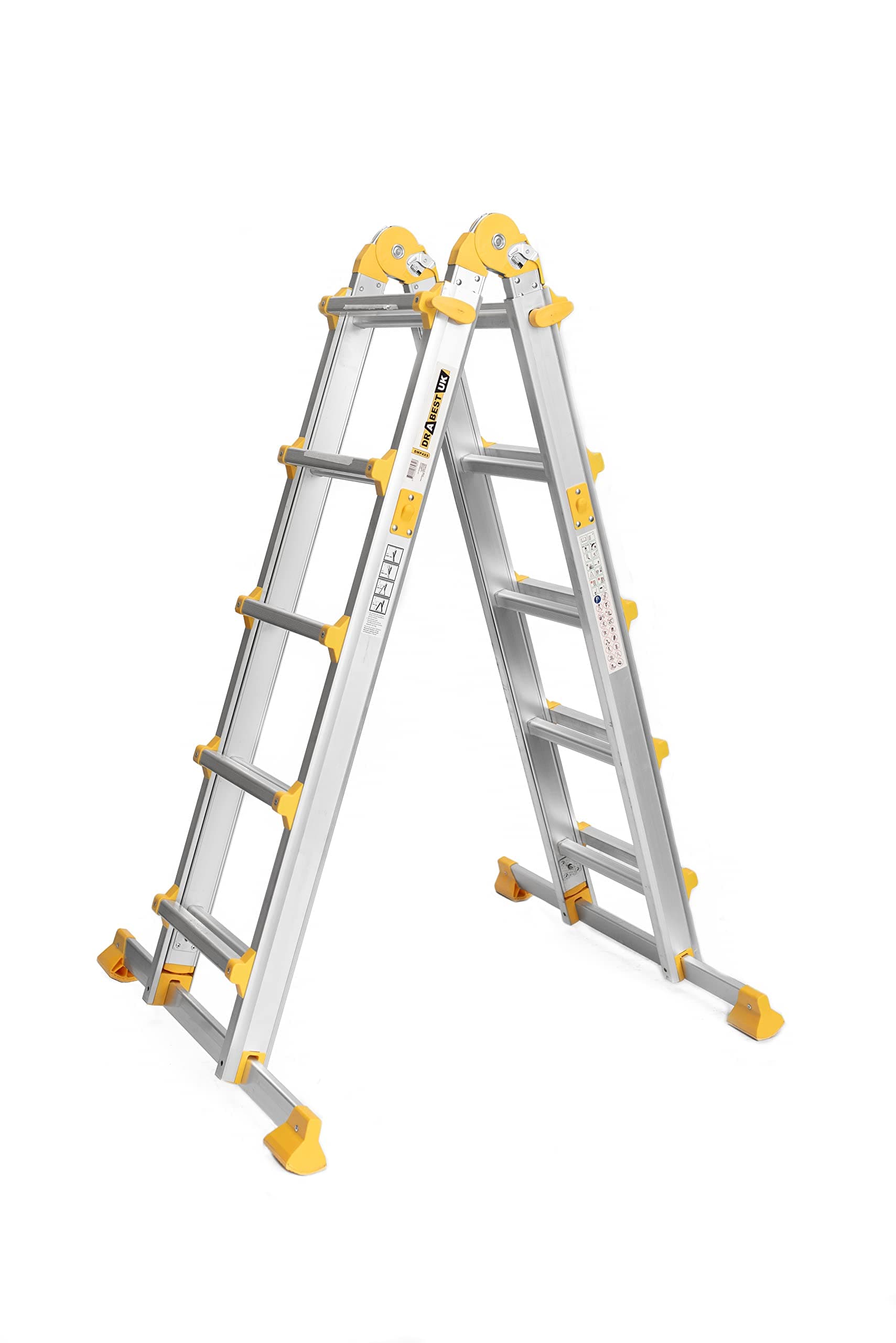DRABESTTelescopic Multi-Purpose Folding Aluminium Ladder 5X4 Rung 4.72m
