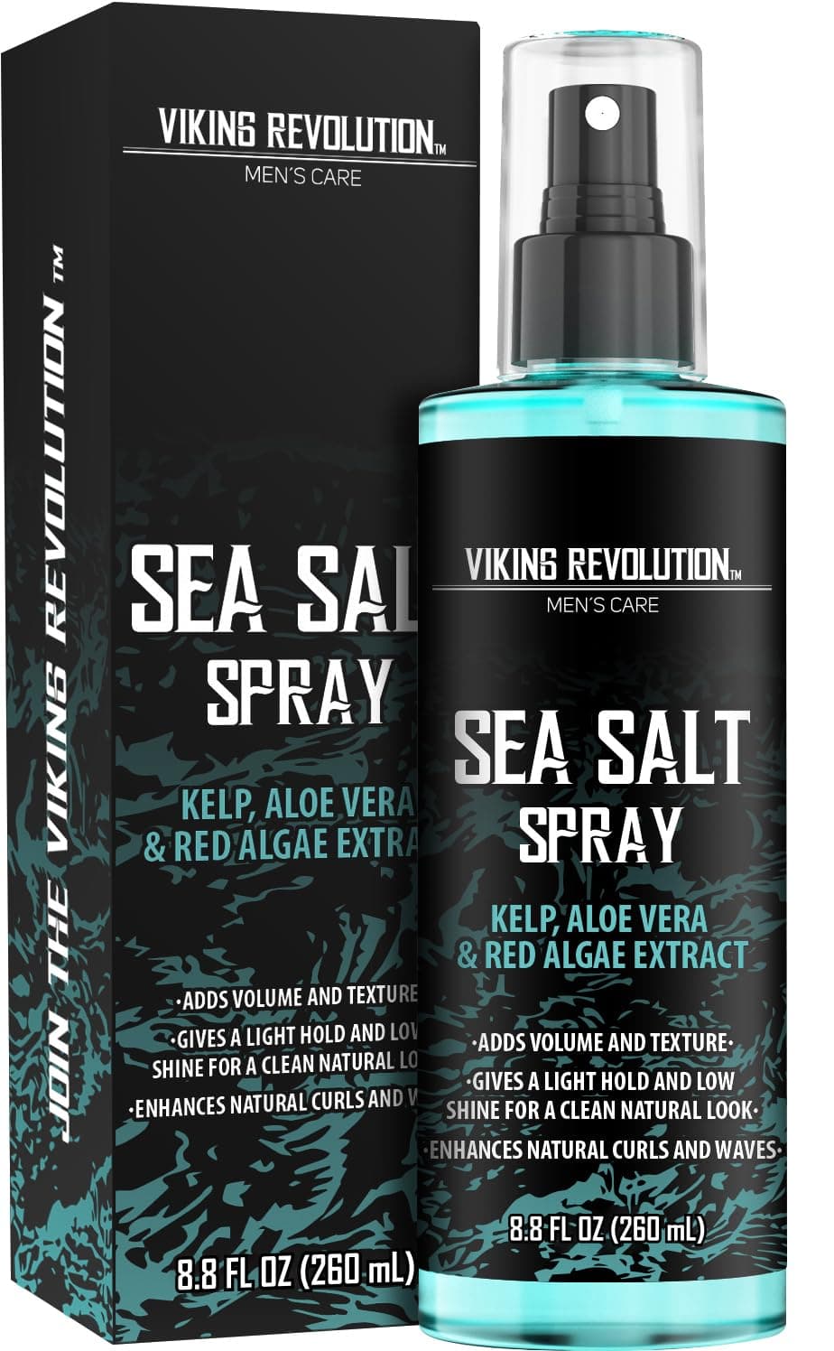 Sea Salt Spray for Men - Hair Texturizing Spray with Kelp, Aloe Vera and Red Algae Extract - Surf Sprays to Add Volume and Texture for Men and Women Beach Hair - 8.8oz
