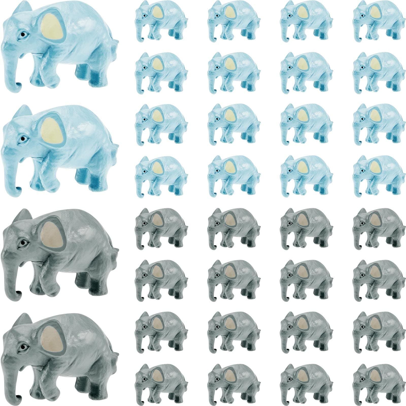 60 Pcs Miniature Elephant Figures Resin Elephant Figures Tiny Animals Wild Realistic Animal Collection for Dollhouse Landscape Home Garden Decoration