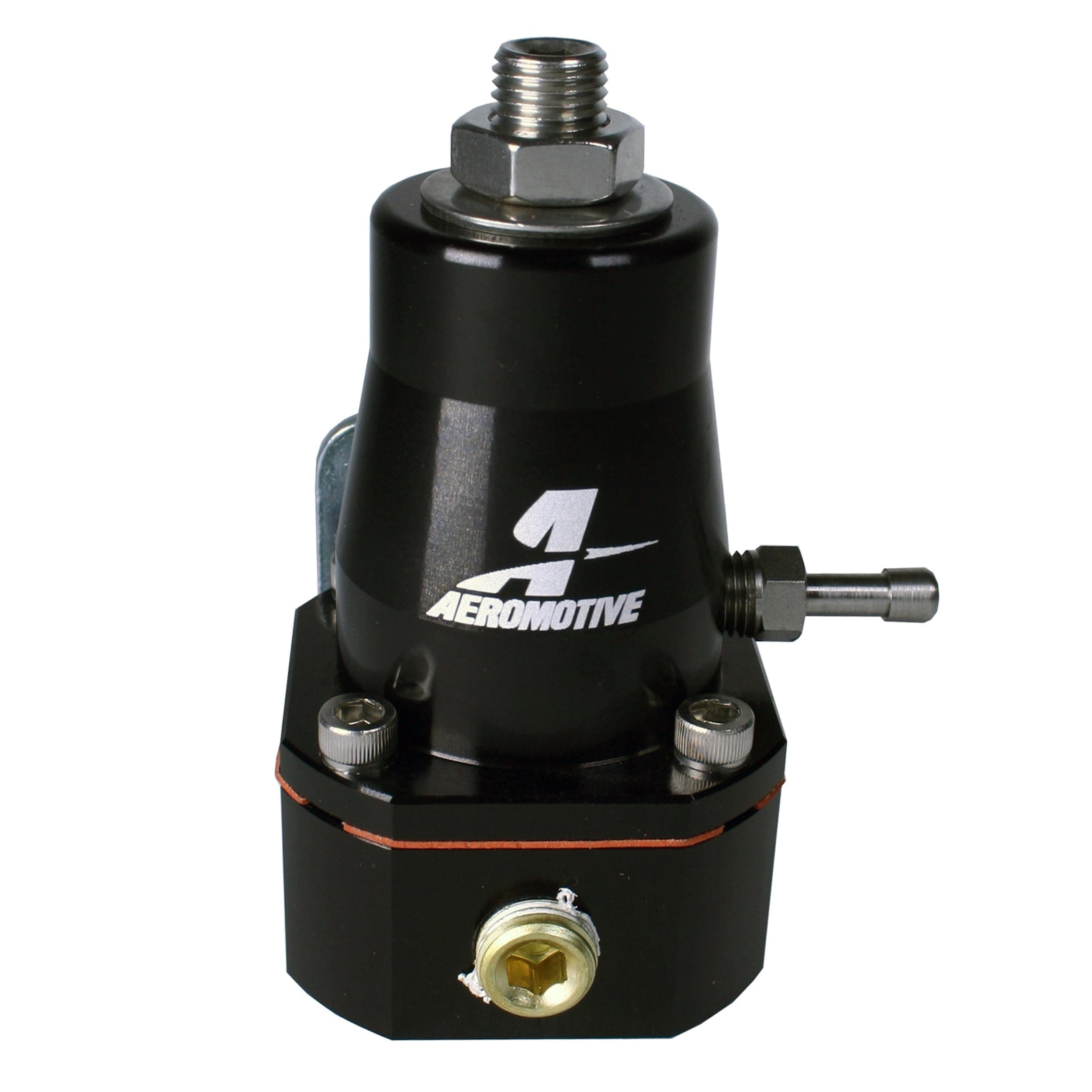 Aeromotive EFI Fuel Pressure Regulator - Adjustable 40-75 PSI, Bypass Return Style, ORB-06 Inlet Ports, 1/8" NPT Gauge Port & Vacuum Boost Reference, Compact Performance for Car Engines, Black - 13136