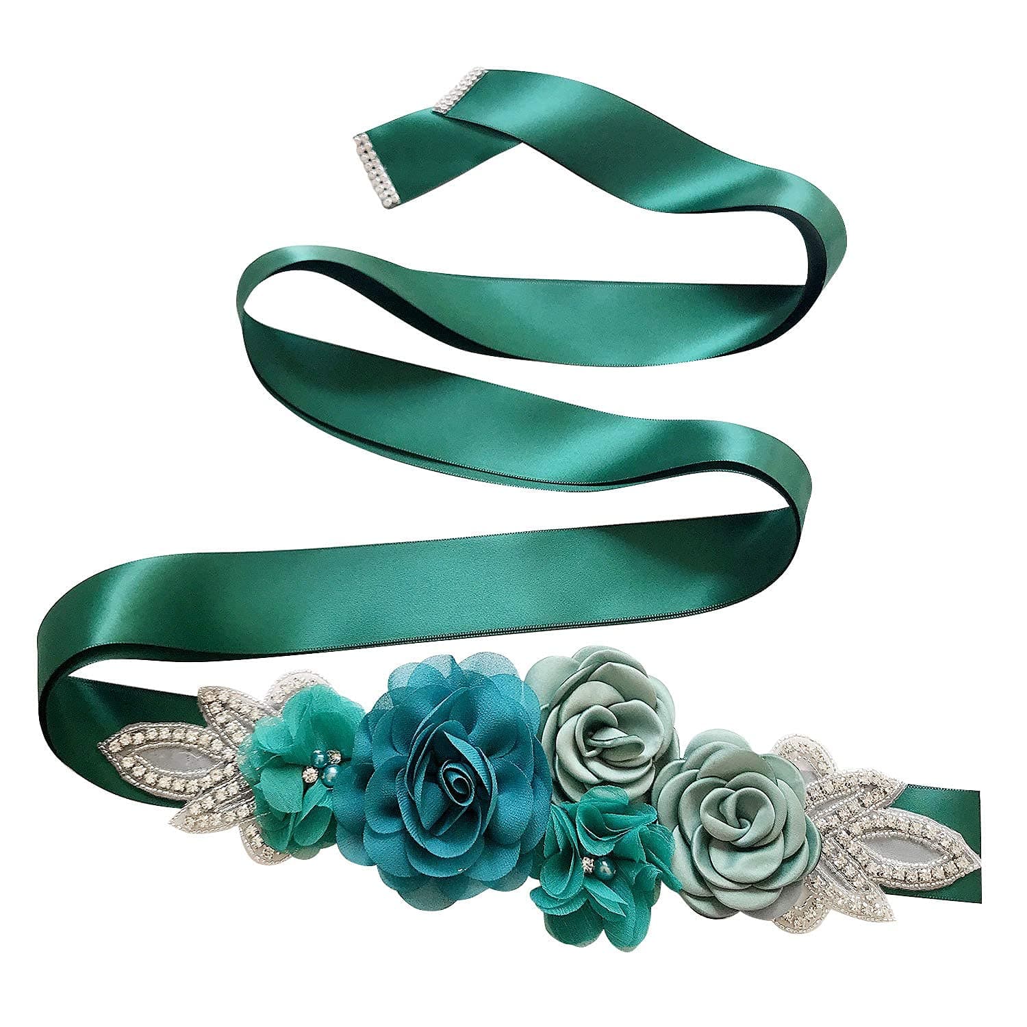 Maternity Sash Belt with Flower, Floral Baby Shower Belly Sash, Flower Girl Sash, Pregnancy Sash Belt for Photography