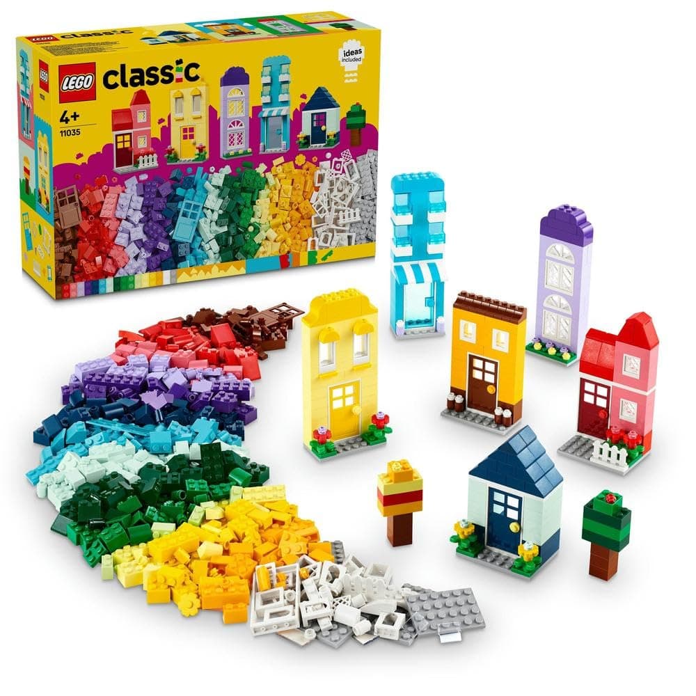 Classic Creative Houses, Bricks Building Toys Set for Kids, Boys & Girls Aged 4 Plus, Creative Toy Gift with House Accessories for Young Builders 11035