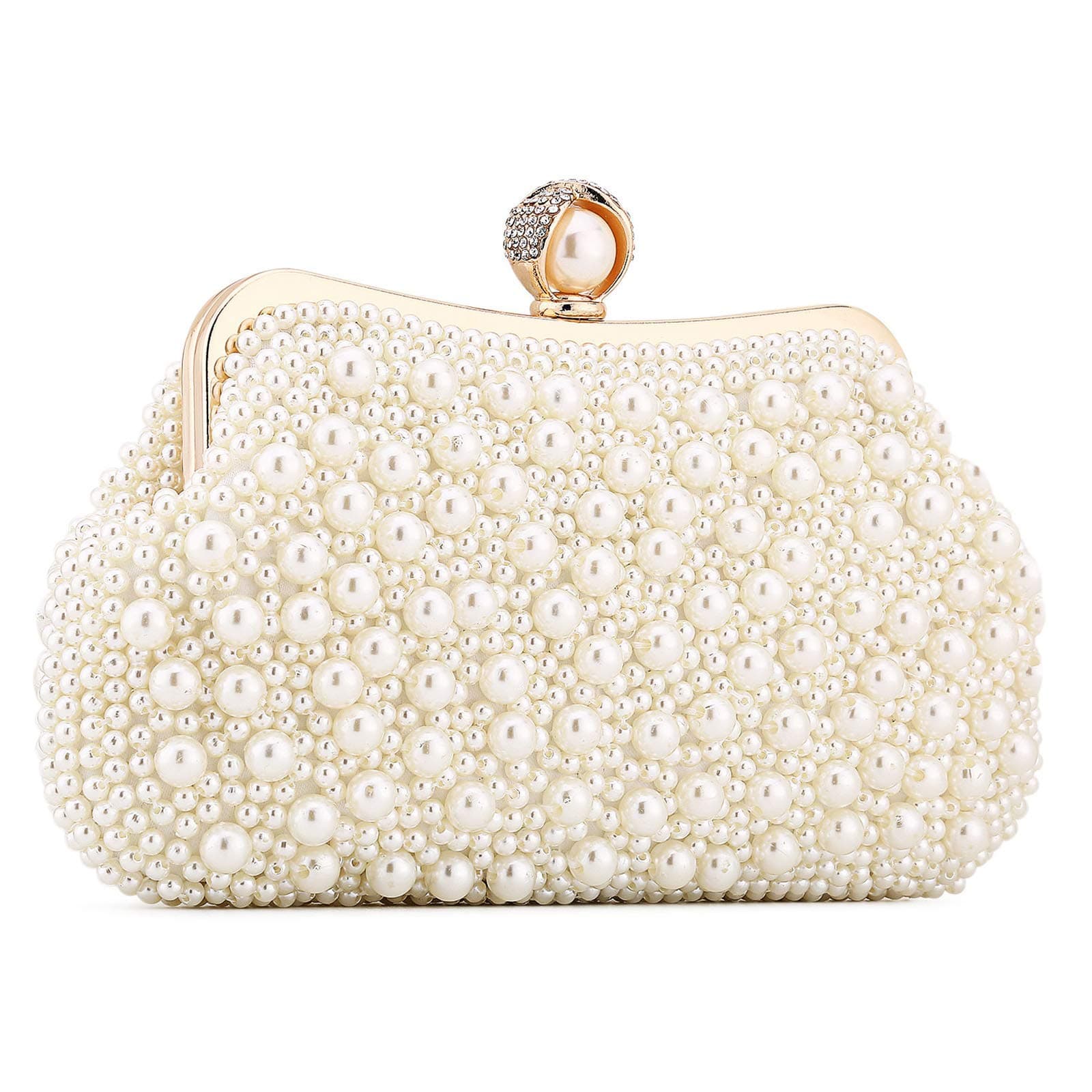 UBORSE Women's Elegant Luxury Clutch Bag Small Wedding Party Prom Bag with Detachable Chain Rhinestone Bags