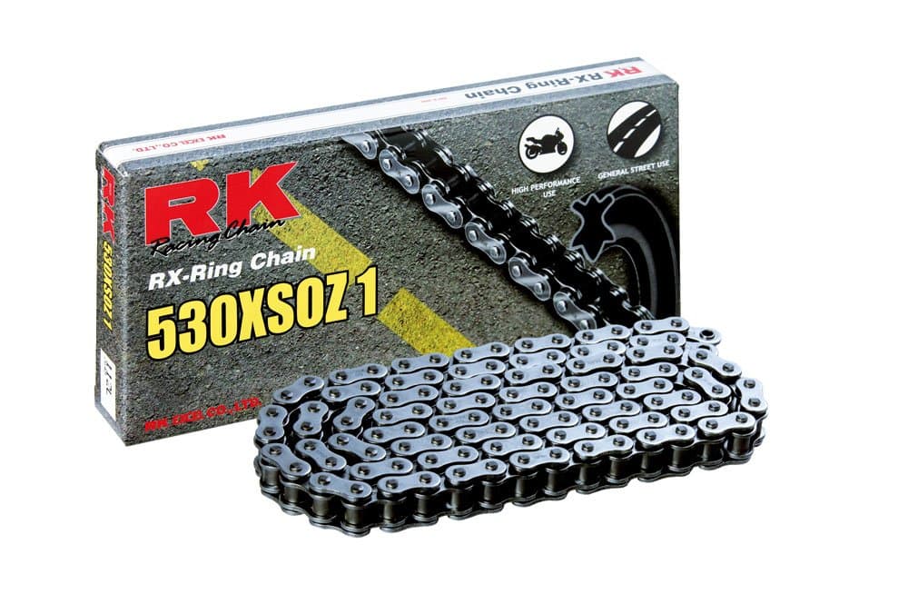 RK Racing Chain530XSOZ1-114 (530 Series) Steel 114 Link High Performance Street and Off-Road RX-Ring Chain with Connecting Link