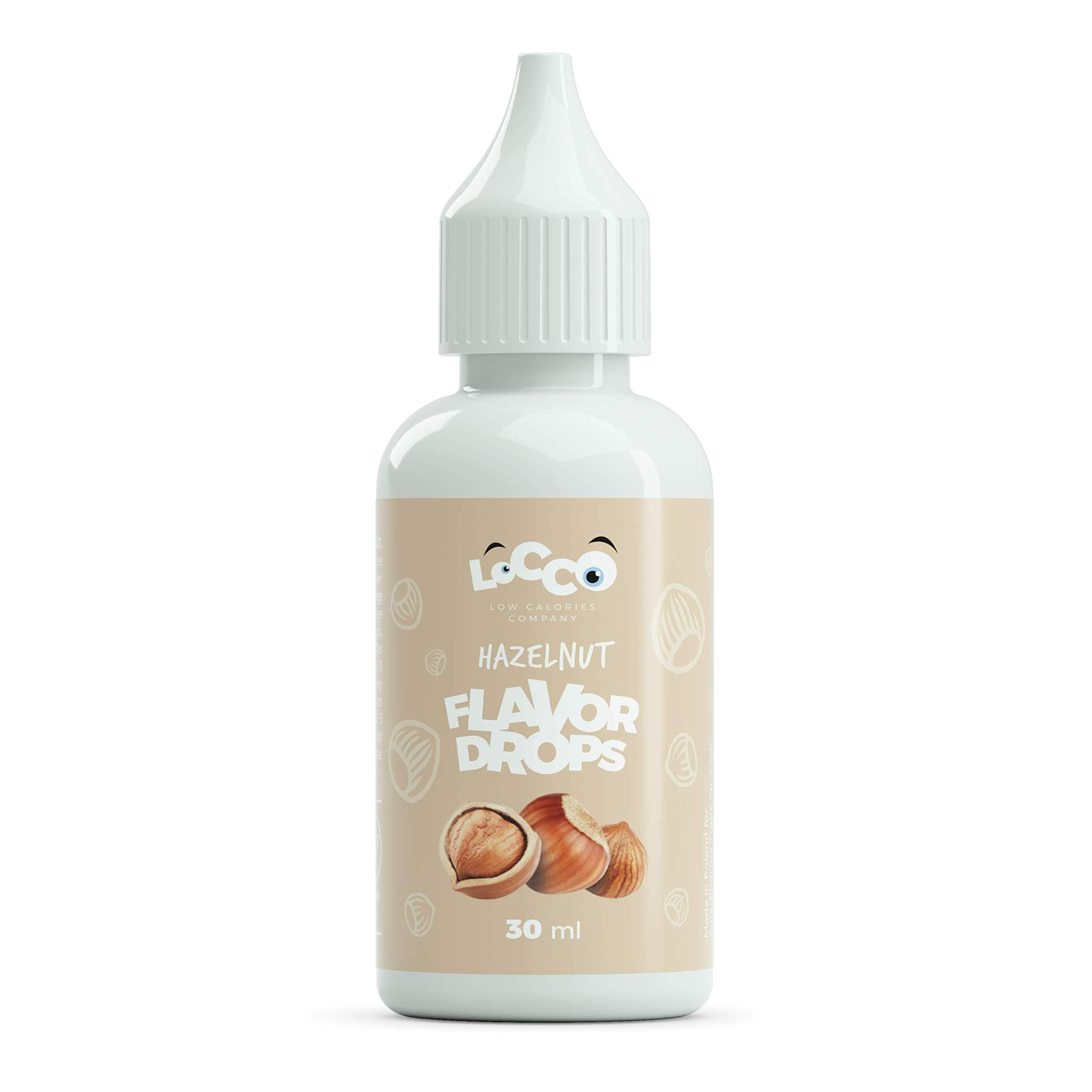 LoCCo Low Calorie Hazelnut Flavor Drops 30ml; Slimming Food for Diabetics on Keto Paleo Dukan Diet