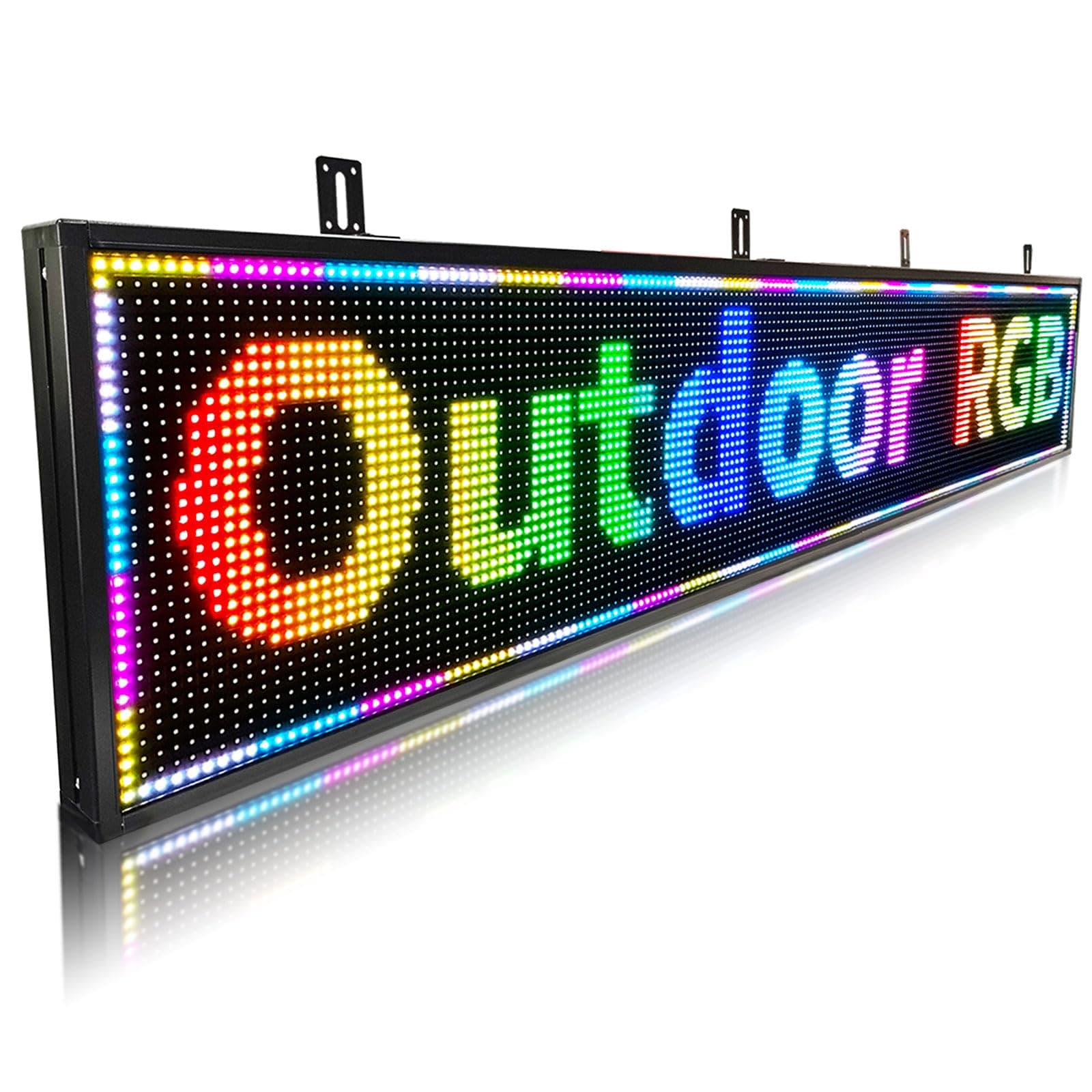 Outdoor Scrolling Led Signs Programmable Waterproof, Digital Electronic Display Screen, Open Neon Signs, Message Board Customed,for Advertising Business Store Restaurant Window, P10 77''X14''