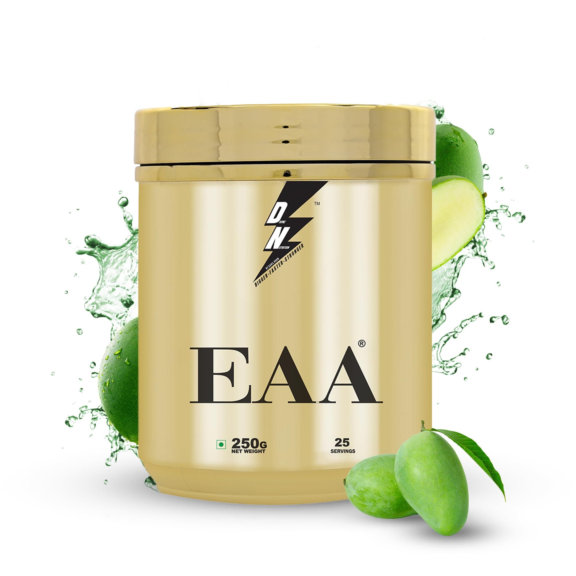 DIVINE NUTRITION EAA Green Mango Gold Series Powder Amino Acids Supplement Powder 10g per serving Pre-Workout Powder for Strength 25 Serving by Sahil Khan (250g)