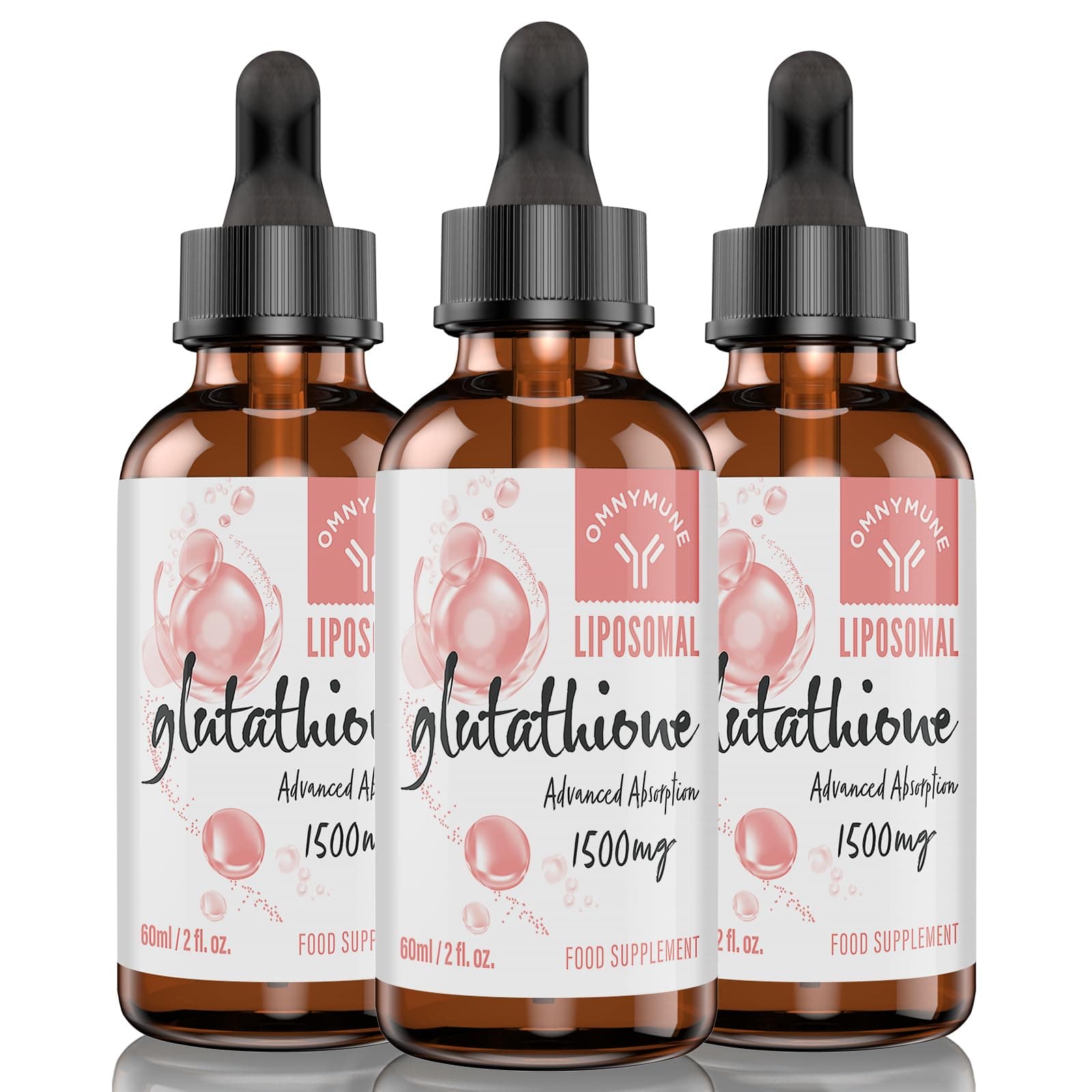 Liposomal Glutathione 1500mg, Oral Glutathione Liquid, Glutathione Supplement with Vitamin C & Hyaluronic Acid, Superior Absorption, 180 ml