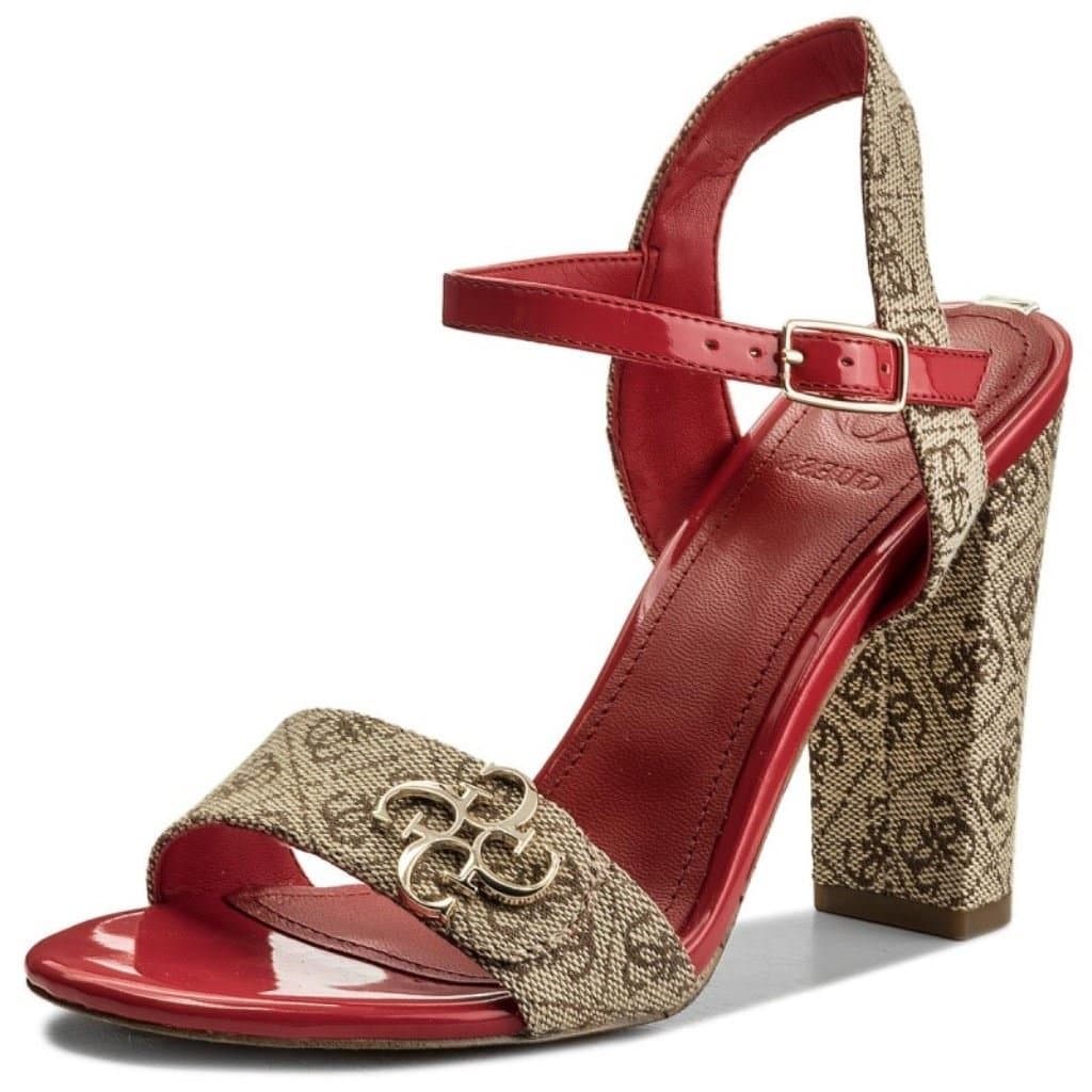 #Guess Amiyah 2 Beibr Red Womens Hi Heels Sandals
