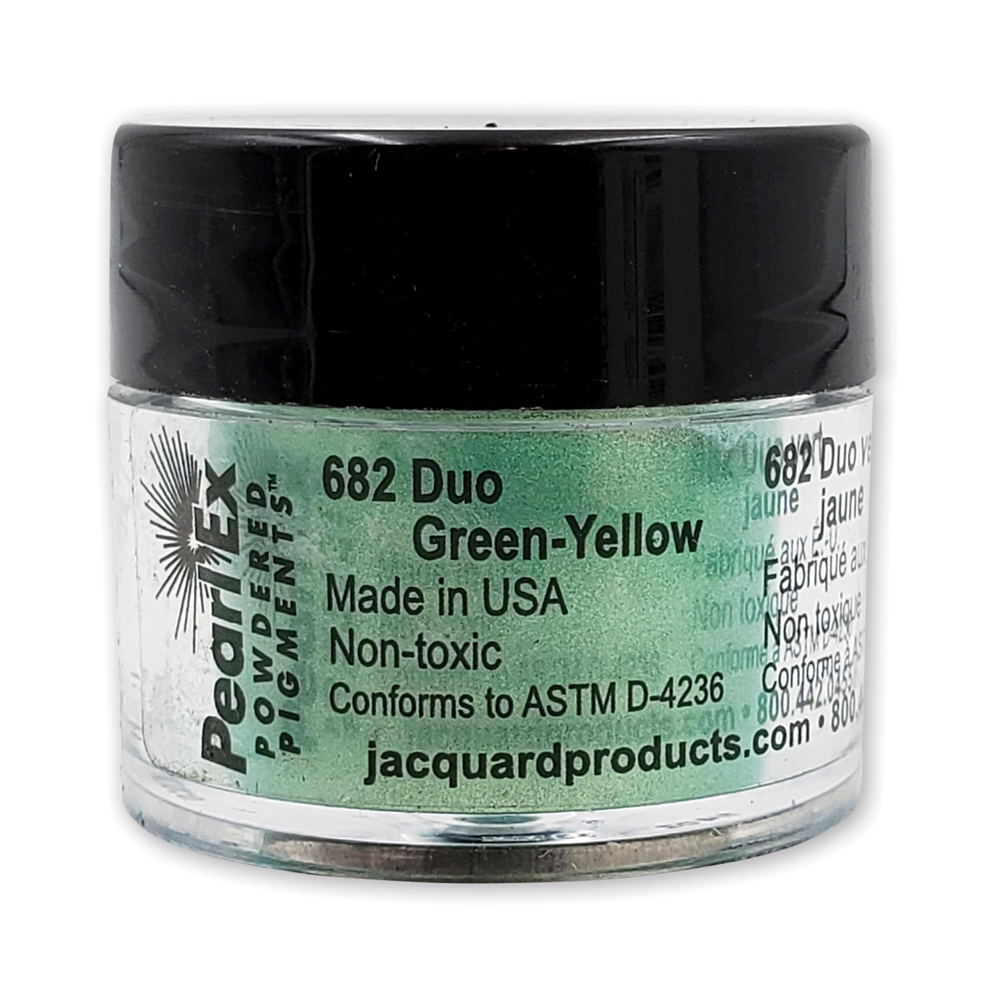 Jacquard Pearl Ex Pigment Powder 3 Grams Duo Green/Yellow - Loose Mica Powder for Epoxy Resin, Watercolors, Calligraphy Ink & Clay - Epoxy Pigment Powder - Epoxy Resin Color
