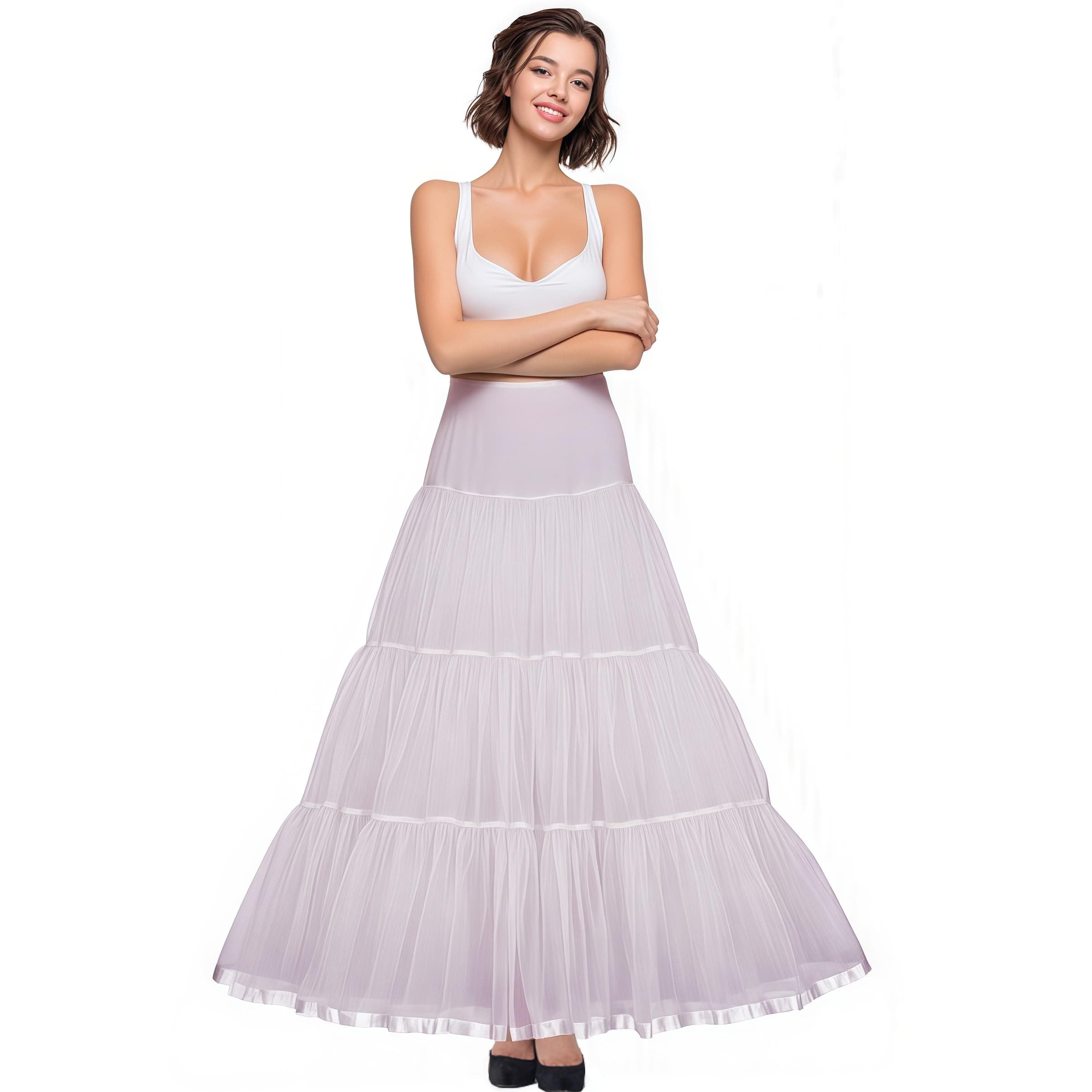 Women's Floor Length Wedding Petticoat Long Underskirt for Formal Dress