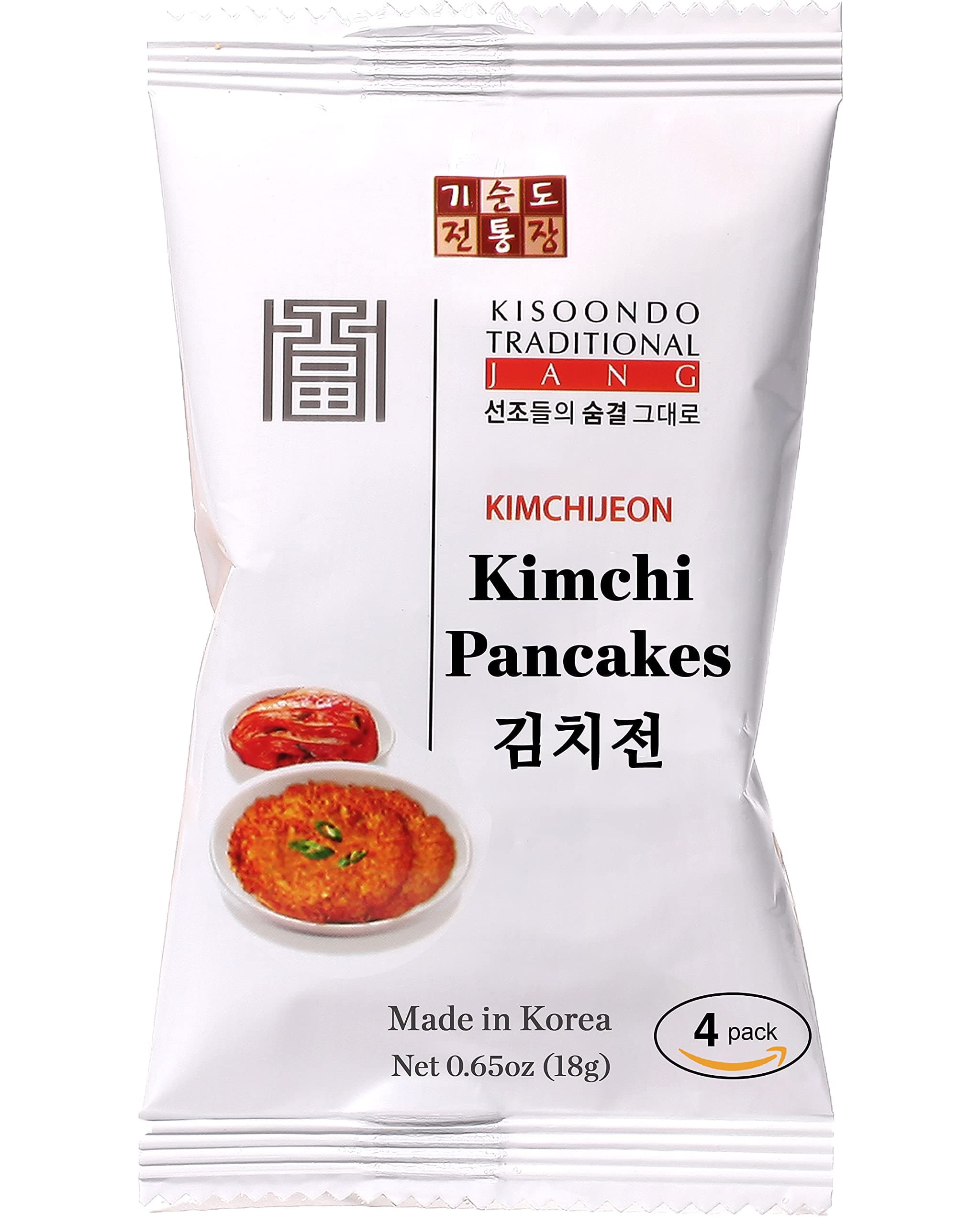 Kisoondo Kimchi Pancake (1Box, Pack of 4) - Breakfast Meal, Healthy Snack, Korean Food