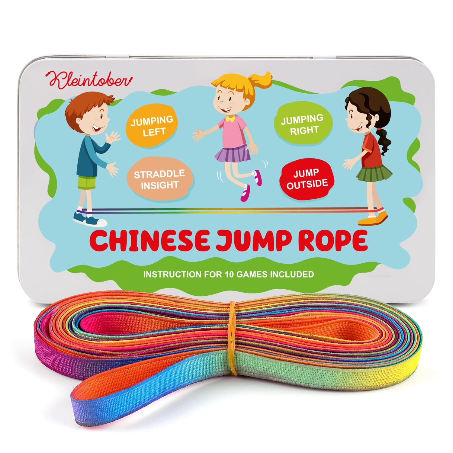 I Chinese Jump Rope I Rubber Twist I Gummitwist I Indoor and Outdoor Toys I Stretchy Rope for Kids I with Instructions for Play I Outdoor Toys for Kids Ages 8-12