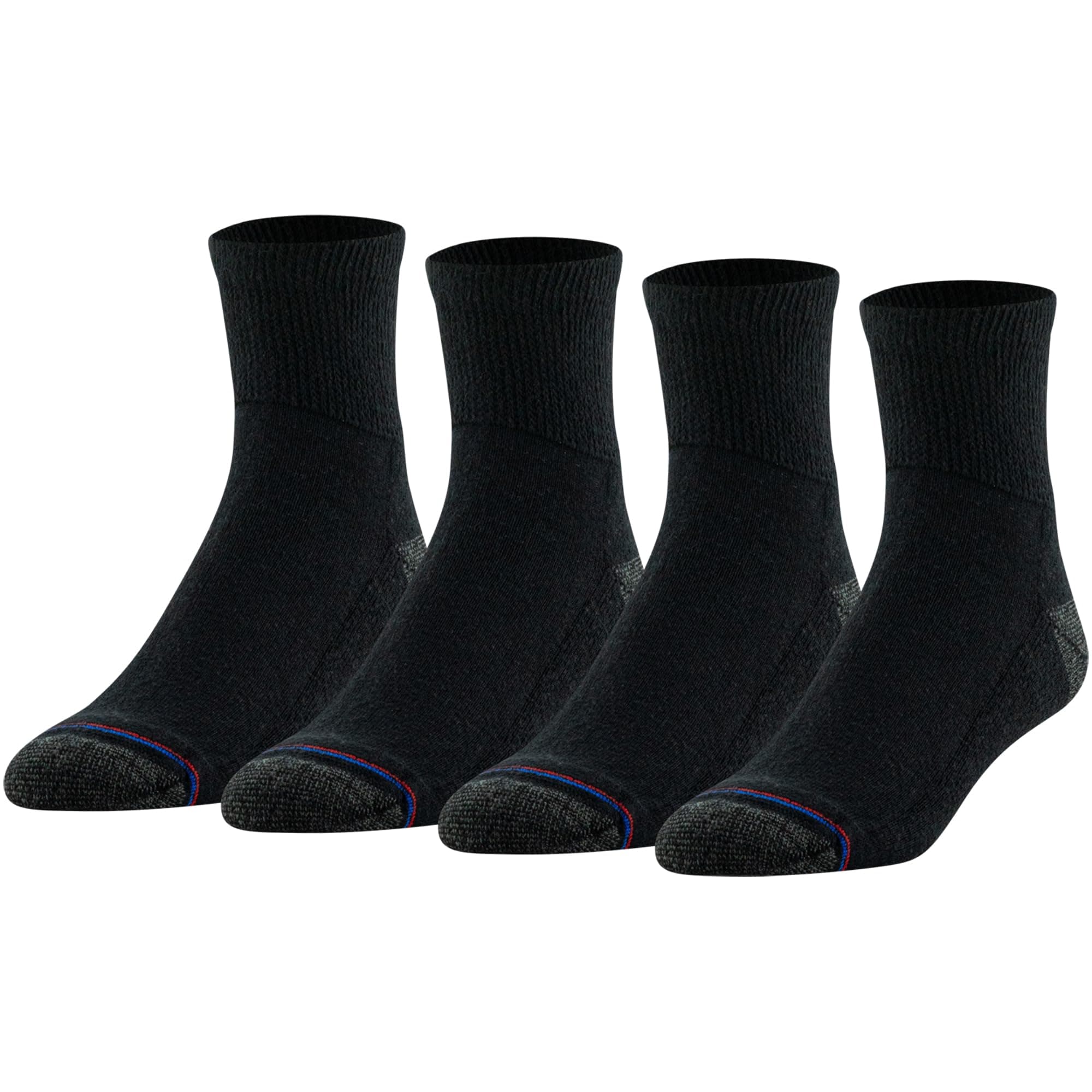 MediPeds Women's Quarter Cushioned Non-Binding Blister-Resistant Socks (4-Pack)