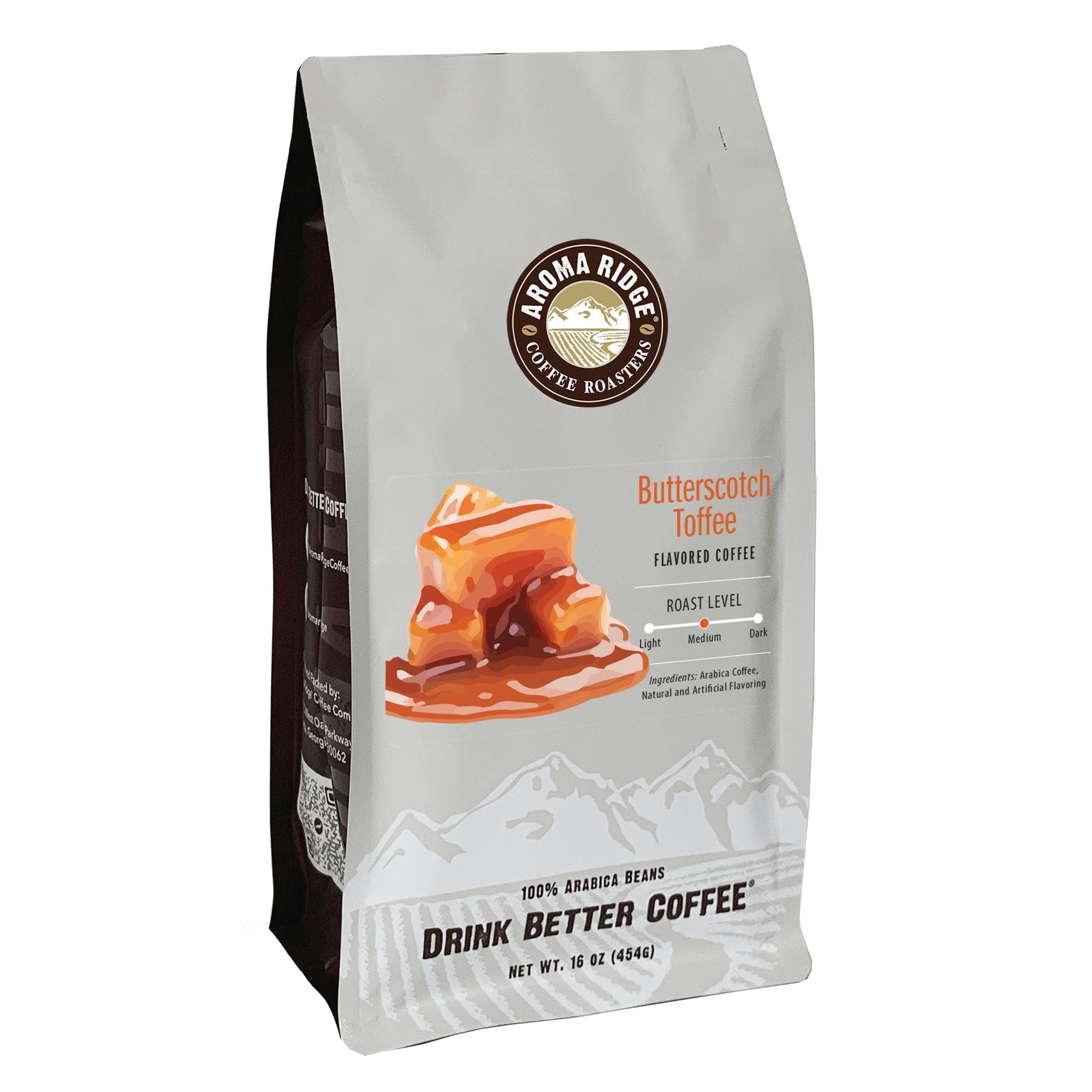ButterScotch Toffee Flavored Coffee, Medium Roast, 16 Ounces Whole Bean
