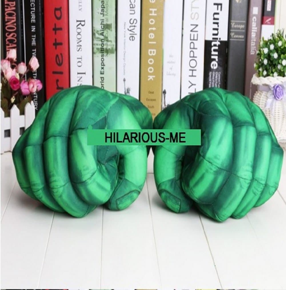 HILARIOUS-ME 13'' Incredible Hulk Smash Hands Plush Gloves Performing Props