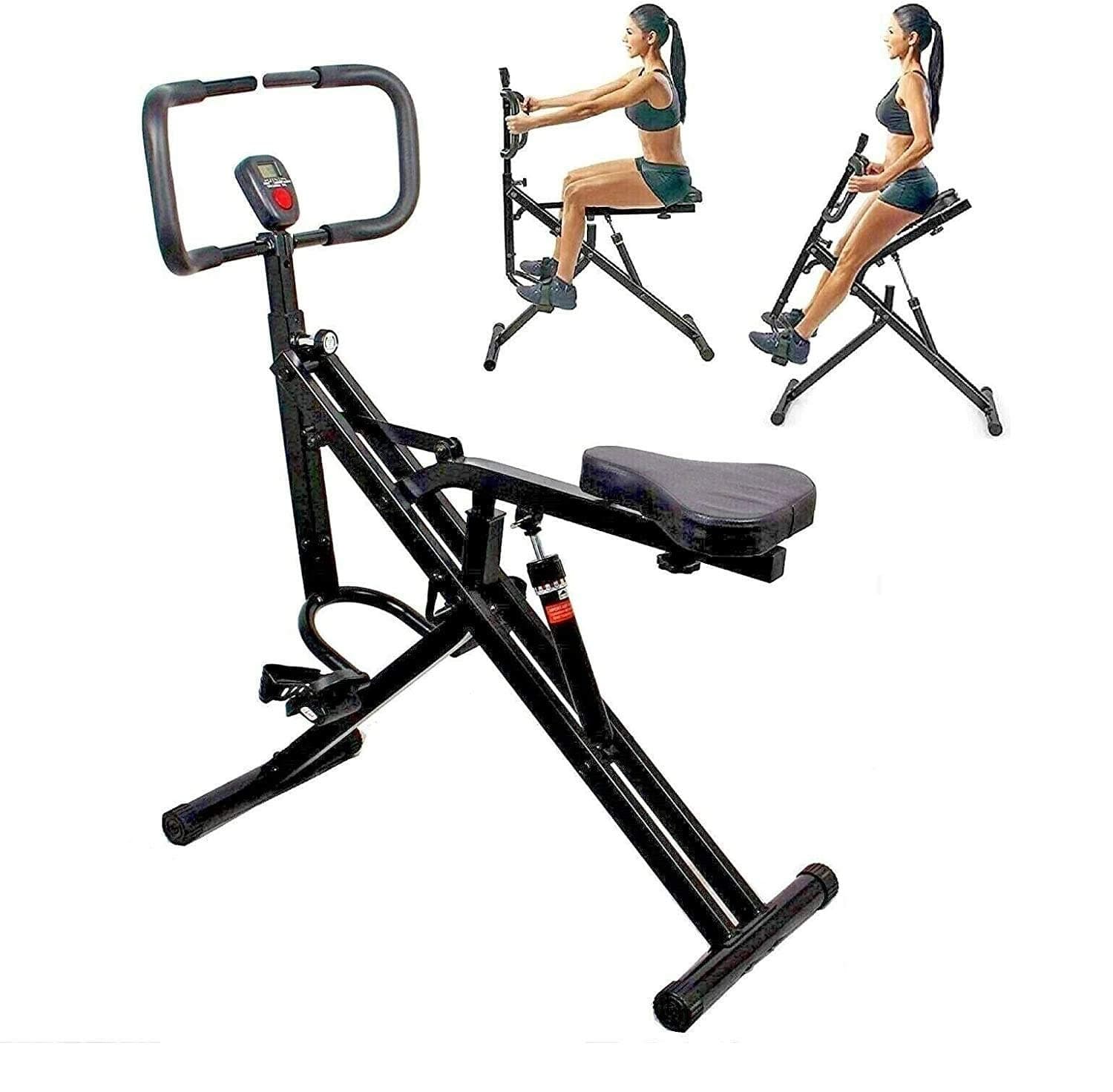 Power Rider Ab Core Squat Glute Exercise Workout Machine Abdominal Crunch Cardio Trainer Horse Rider Home Gym w Monitor